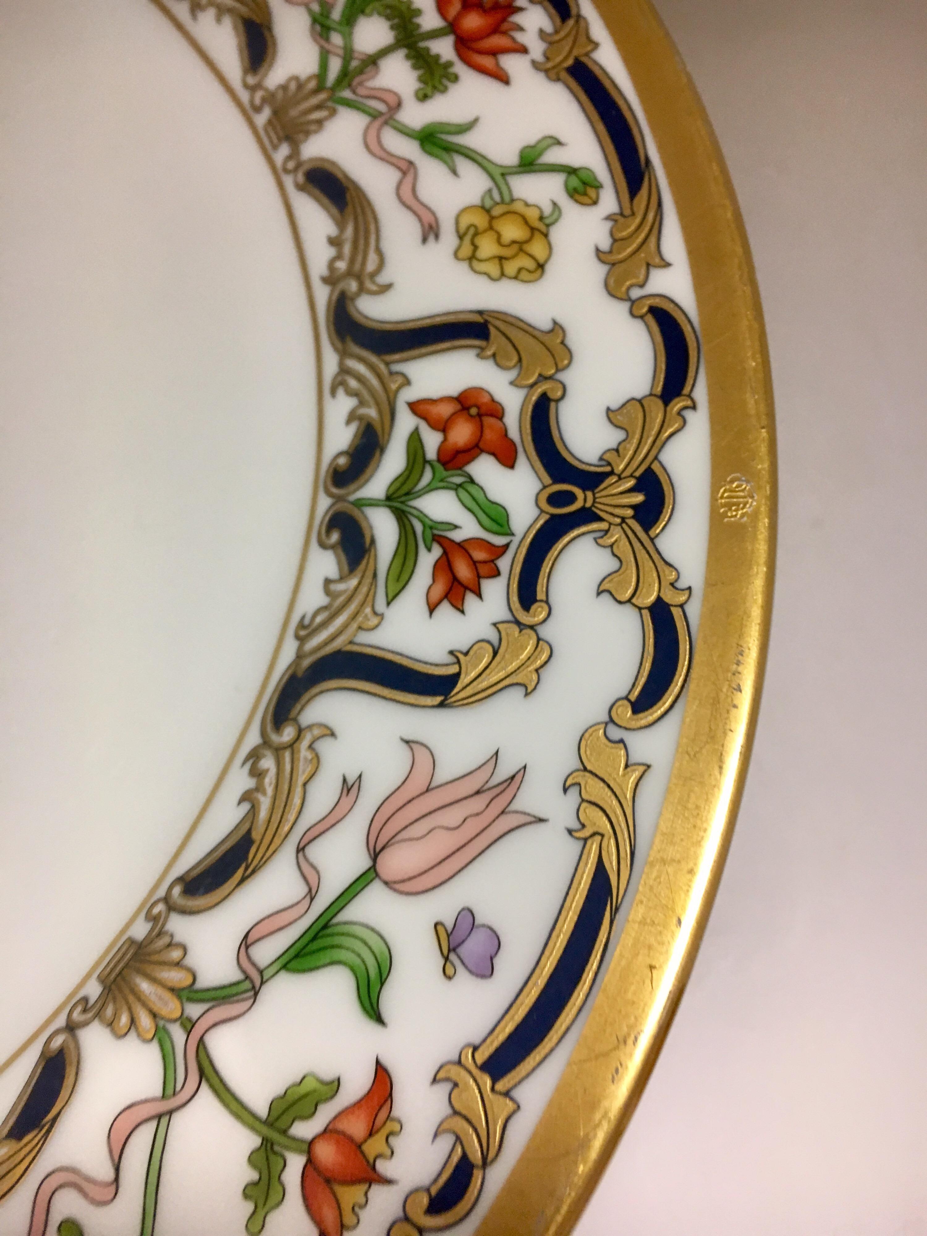 Set of Seven Christian Dior Renaissance Fine China Porcelain Dinner Plates 1