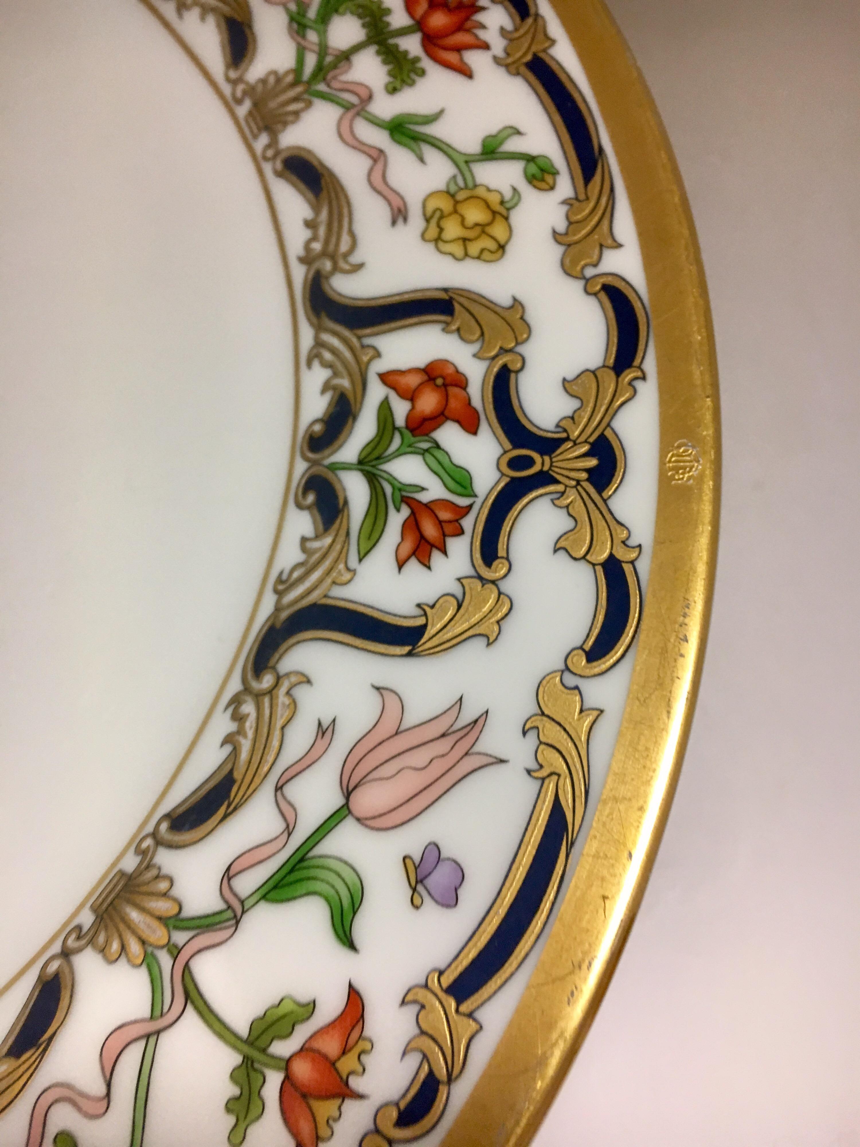 Set of Seven Christian Dior Renaissance Fine China Porcelain Dinner Plates 1