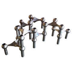 Set of Seven Chrome Candleholders by Caesar Stoffi & Fritz Nagel for BMF