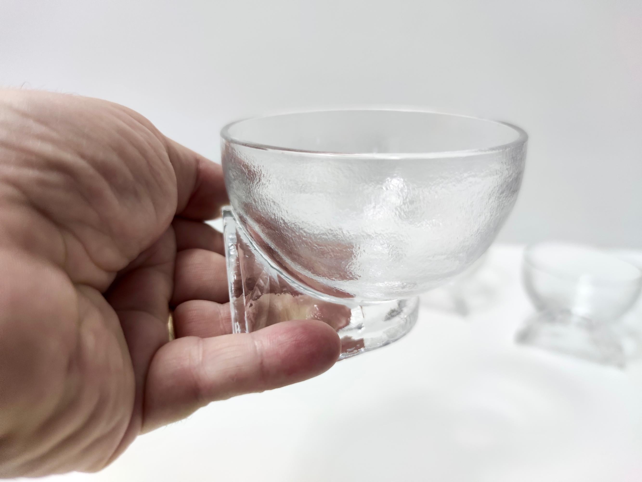 Set of Seven Crystal Serving Bowls by Taddei Sestini for Kristall Krisla For Sale 4
