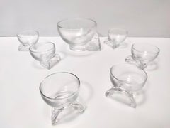 Set of Seven Crystal Serving Bowls by Taddei Sestini for Kristall Krisla