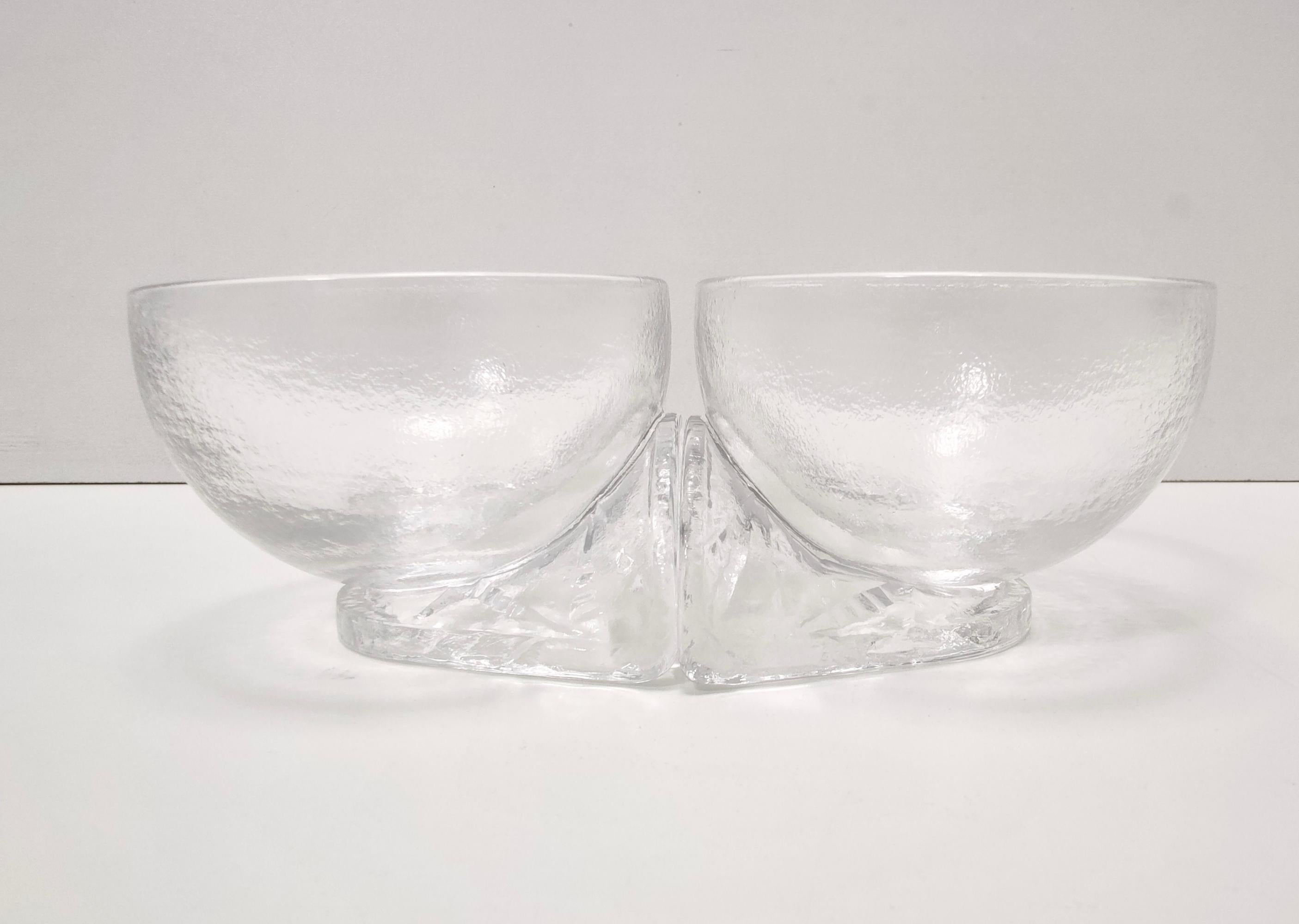Italian Set of Seven Crystal Serving Bowls by Taddei Sestini for Kristall Krisla For Sale