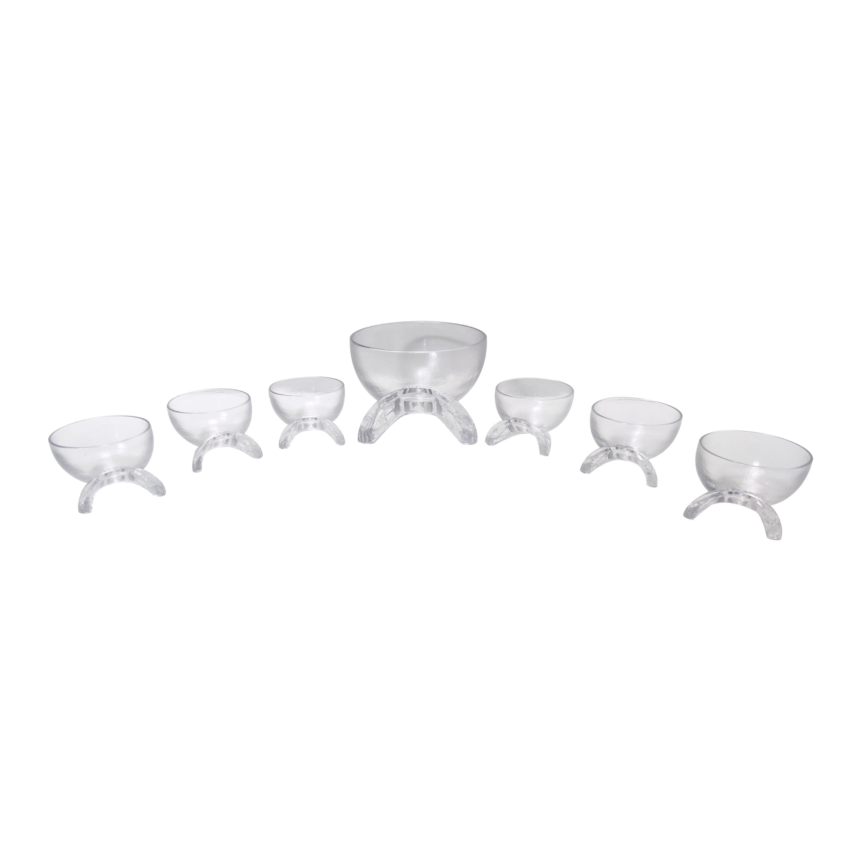 Set of Seven Crystal Serving Bowls by Taddei Sestini for Kristall Krisla For Sale