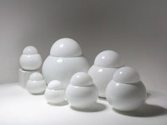 Set of Seven "Daruma" Glass Table Lamps by Sergio Asti for Candle, Italy, 1960s