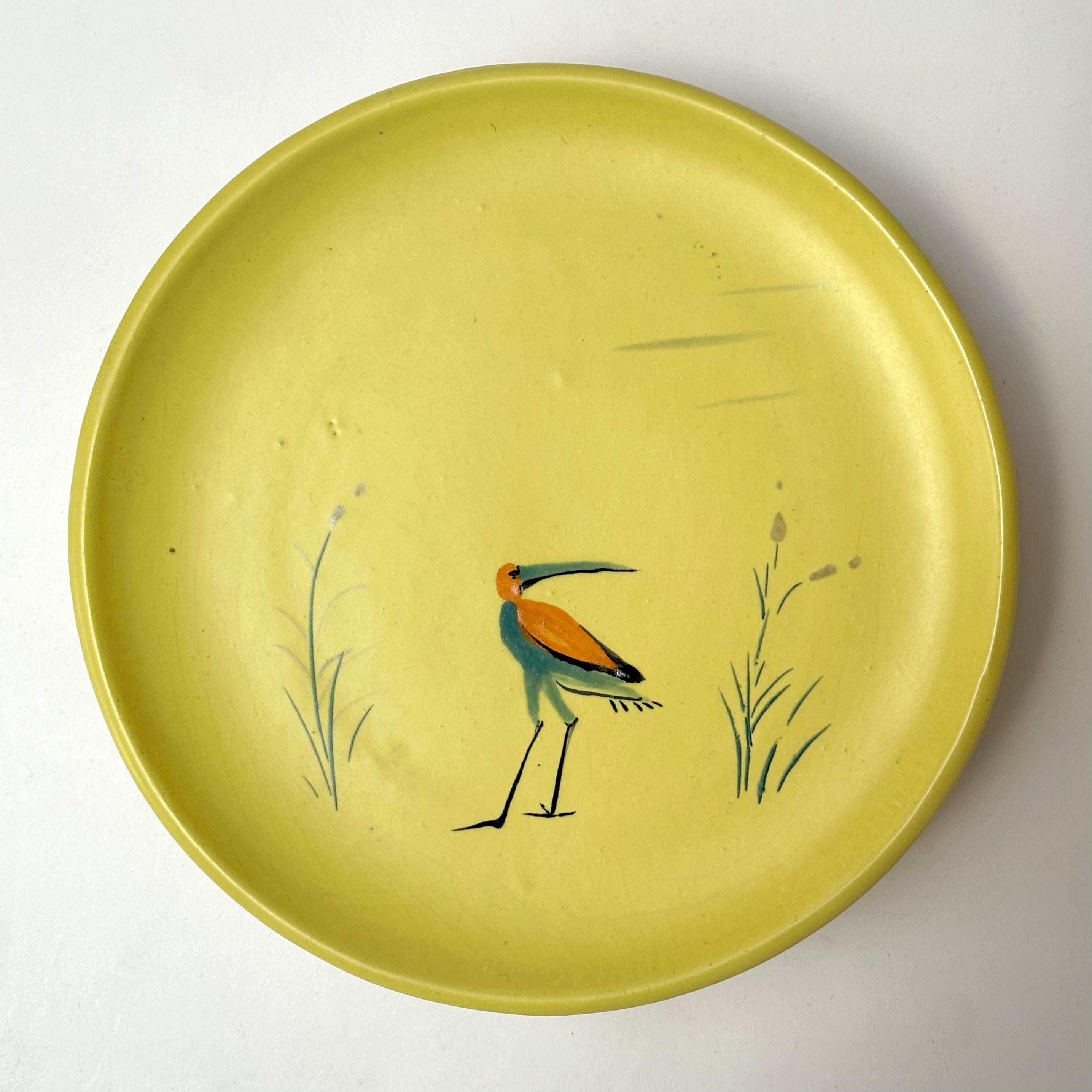 Mid-Century Modern Ensemble de sept assiettes décoratives, Cerenne, Vallauris, vers 1950 en vente