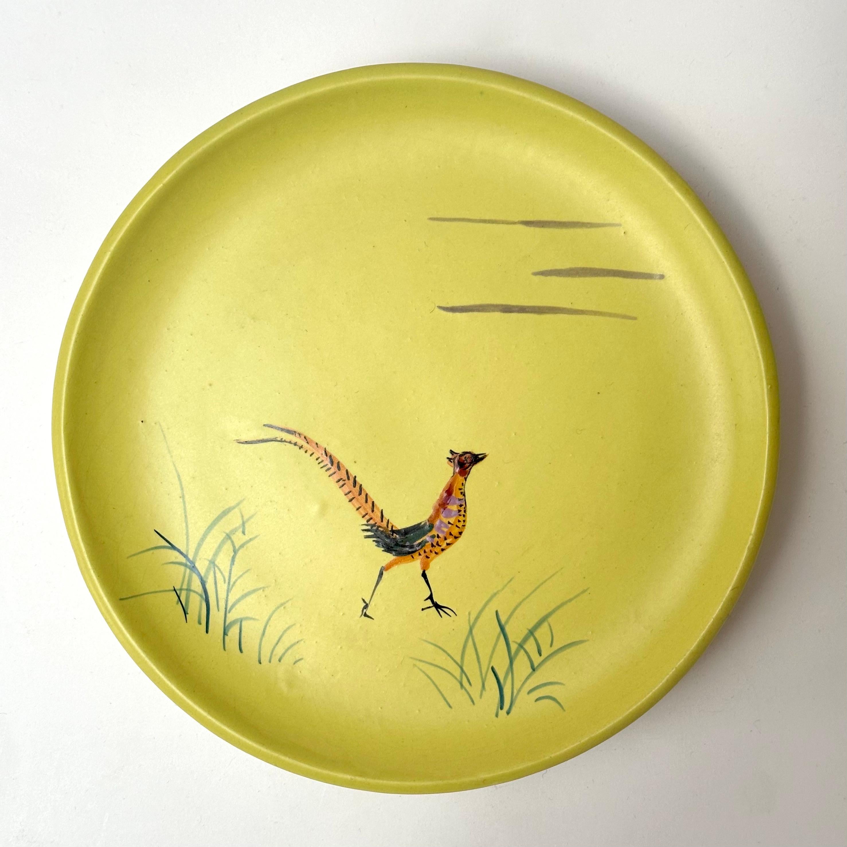 Juego de siete platos decorativos, Cerenne, Vallauris c. 1950 Glaseado en venta