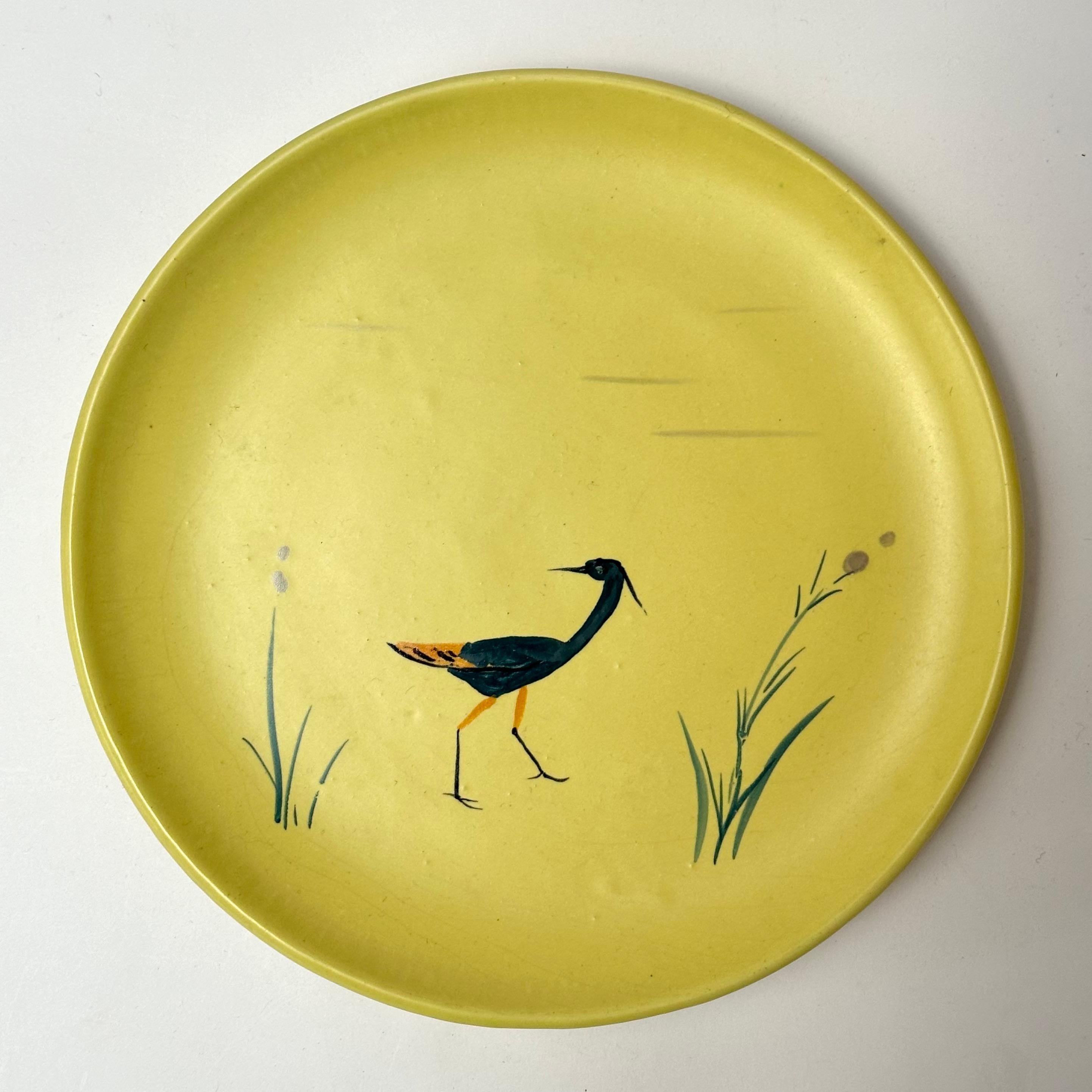 Juego de siete platos decorativos, Cerenne, Vallauris c. 1950 en venta 1
