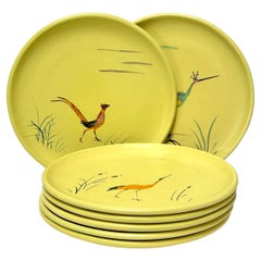 Set of Seven Decorative Plates, Cerenne, Vallauris c. 1950