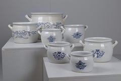 Set of Seven Finnish Ceramic Butter Jars "Voipytty", Arabia Early 20th Century