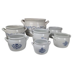 Set of Seven Finnish Ceramic Butter Jars "Voipytty", Arabia Early 20th Century Set of Seven Finnish Ceramic Butter Jars "Voipytty", Arabia Early 20th Century