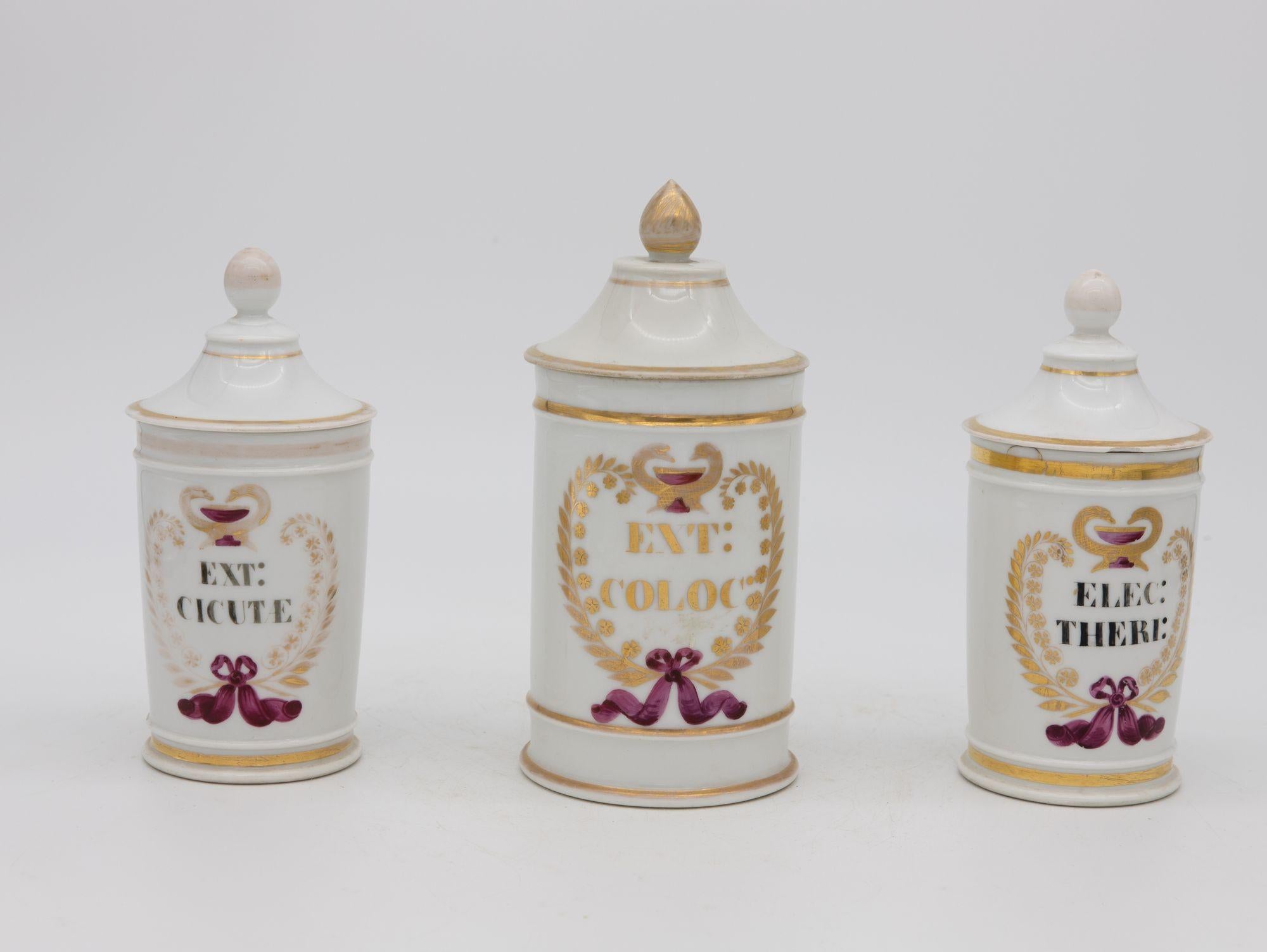Set of Seven French Apothecary Jars For Sale 2