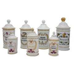Set of Seven French Apothecary Jars