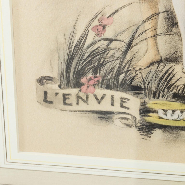 Set of Seven French Hand Colored Prints For Sale at 1stdibs