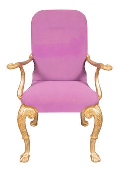 Set of Seven George I Style Giltwood Dining Chairs