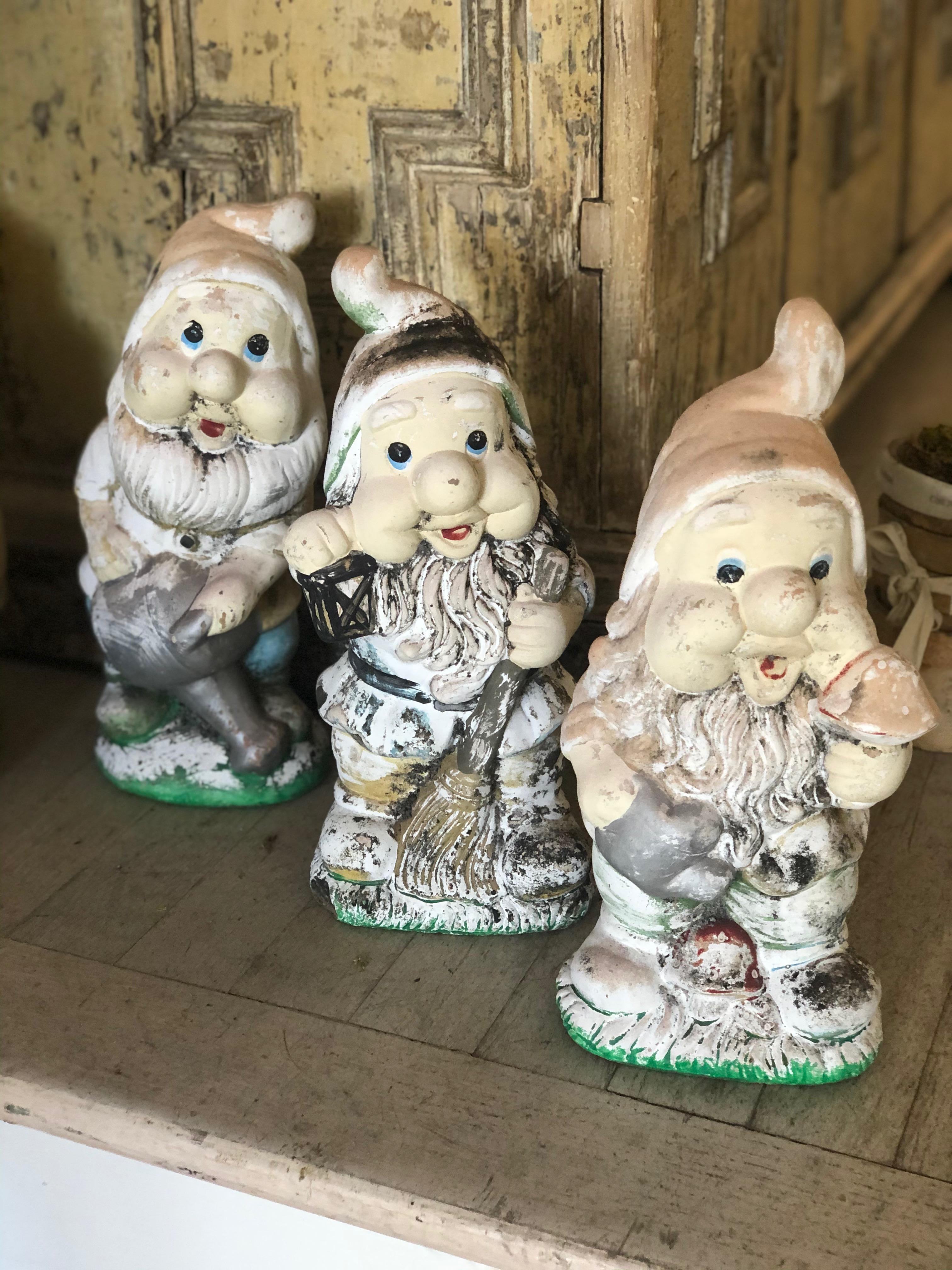 Terracotta Set of Seven Gnomes For Sale