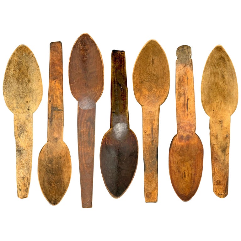 Set of Seven Hand Carved Moroccan Spoons at 1stDibs
