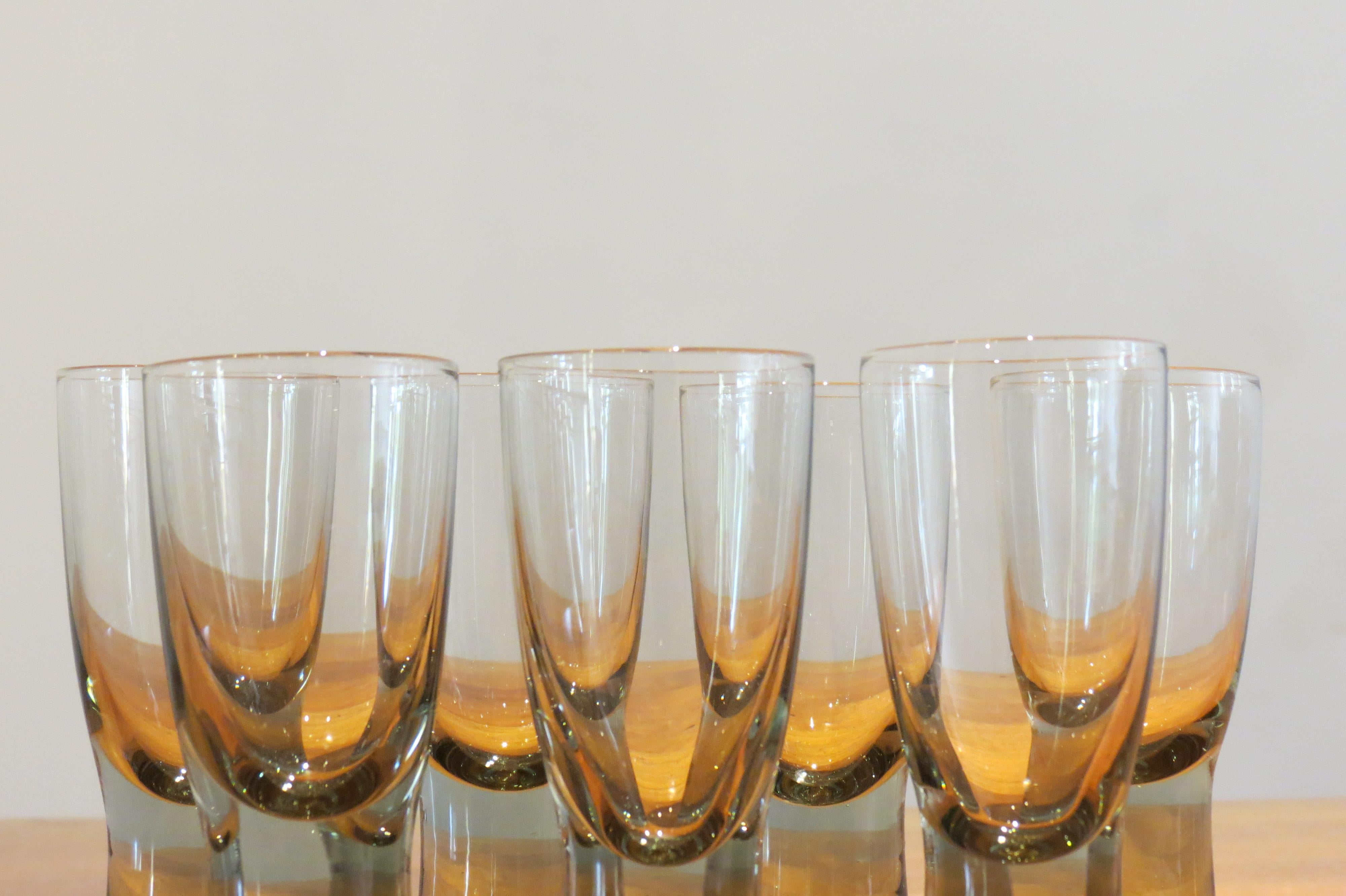 Set of Seven Holmegaard Canada Wine Glasses by Per Lutken 4