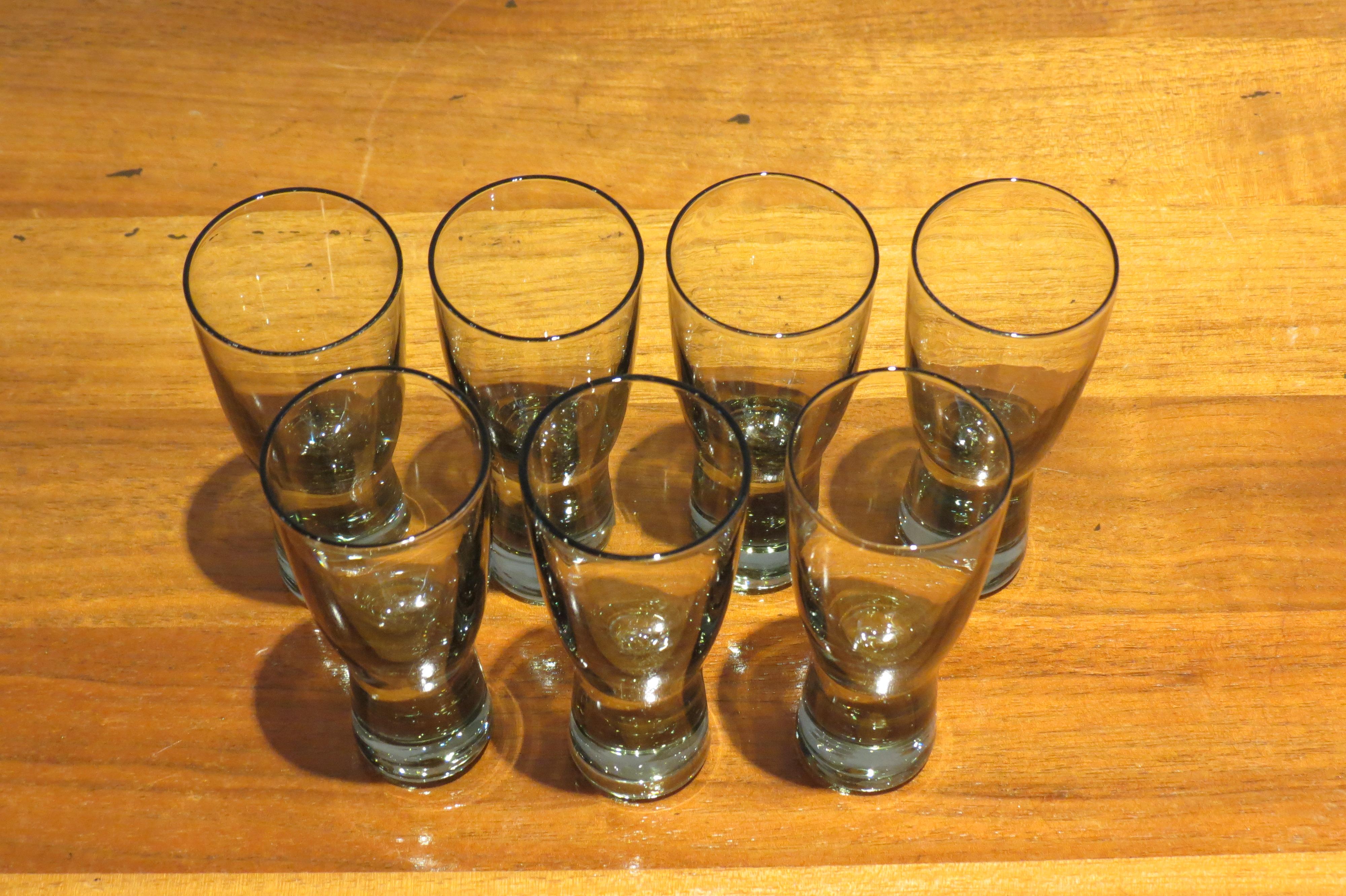 Danish Set of Seven Holmegaard Canada Wine Glasses by Per Lutken