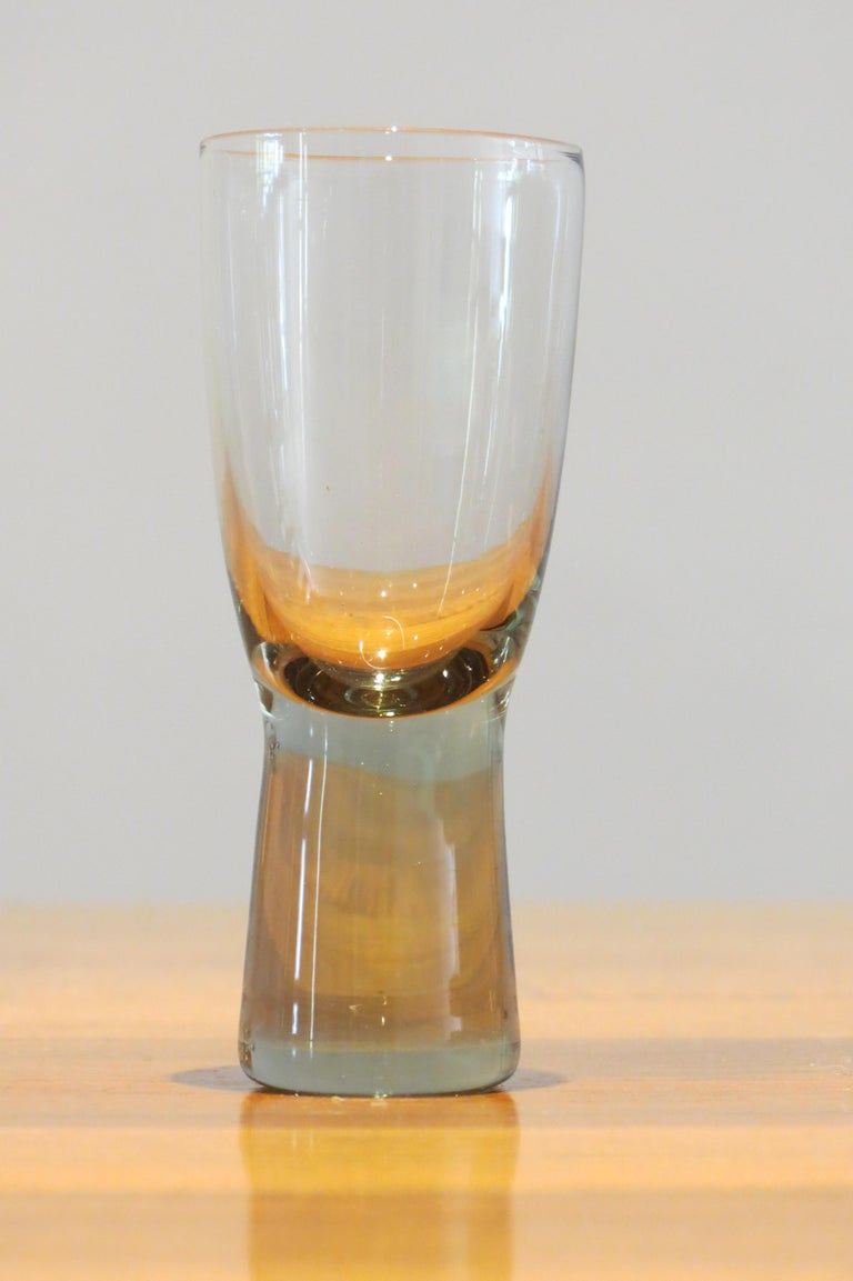 Set of Seven Holmegaard Canada Wine Glasses by Per Lutken For Sale at