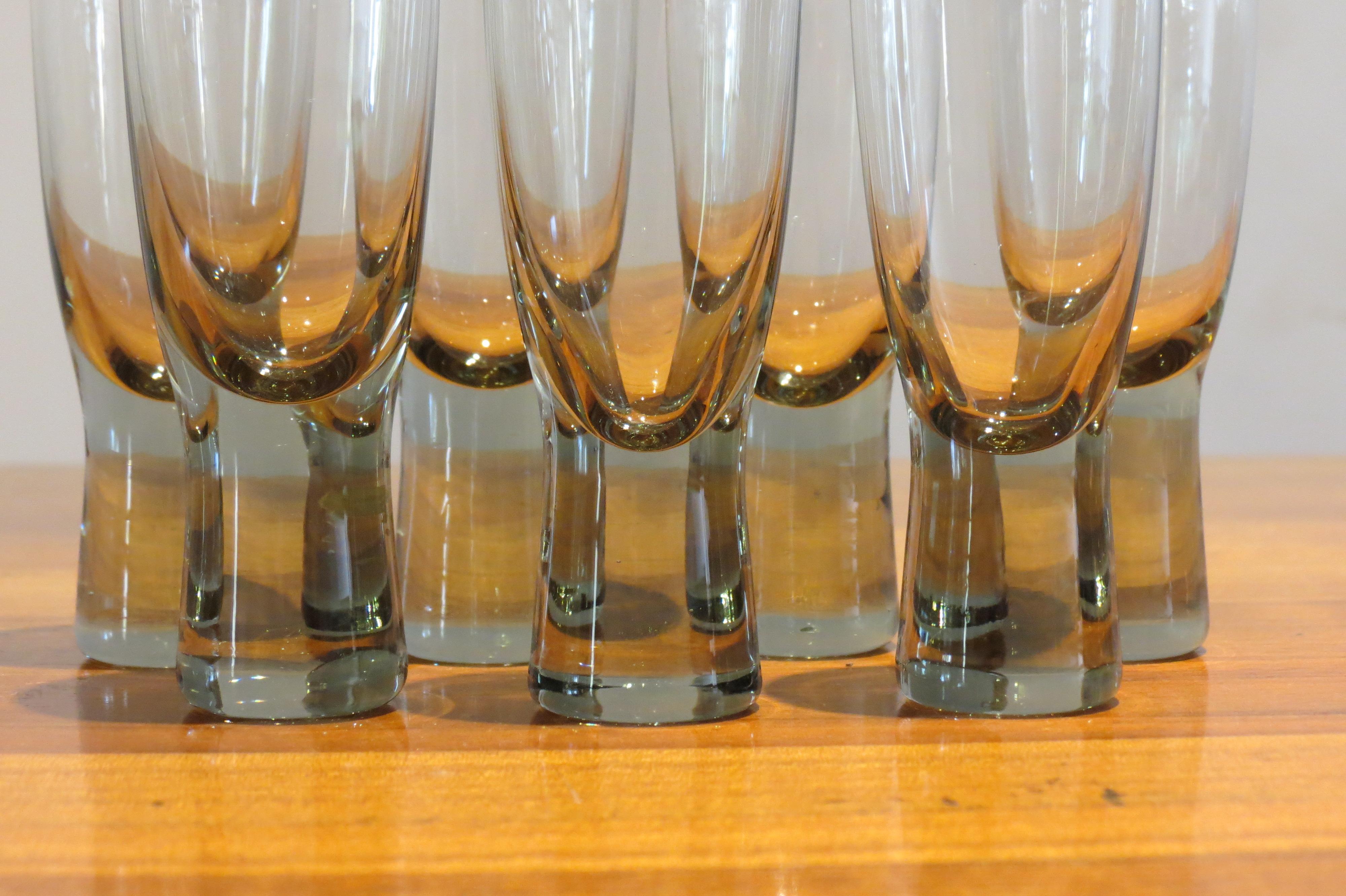 Set of Seven Holmegaard Canada Wine Glasses by Per Lutken 2