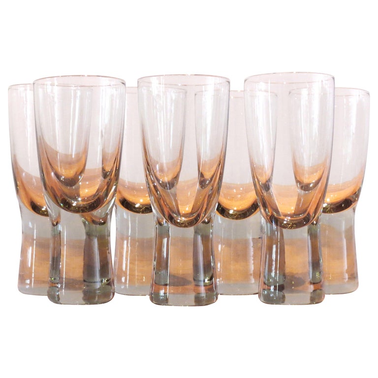Set of Seven Holmegaard Canada Wine Glasses by Per Lutken For Sale at