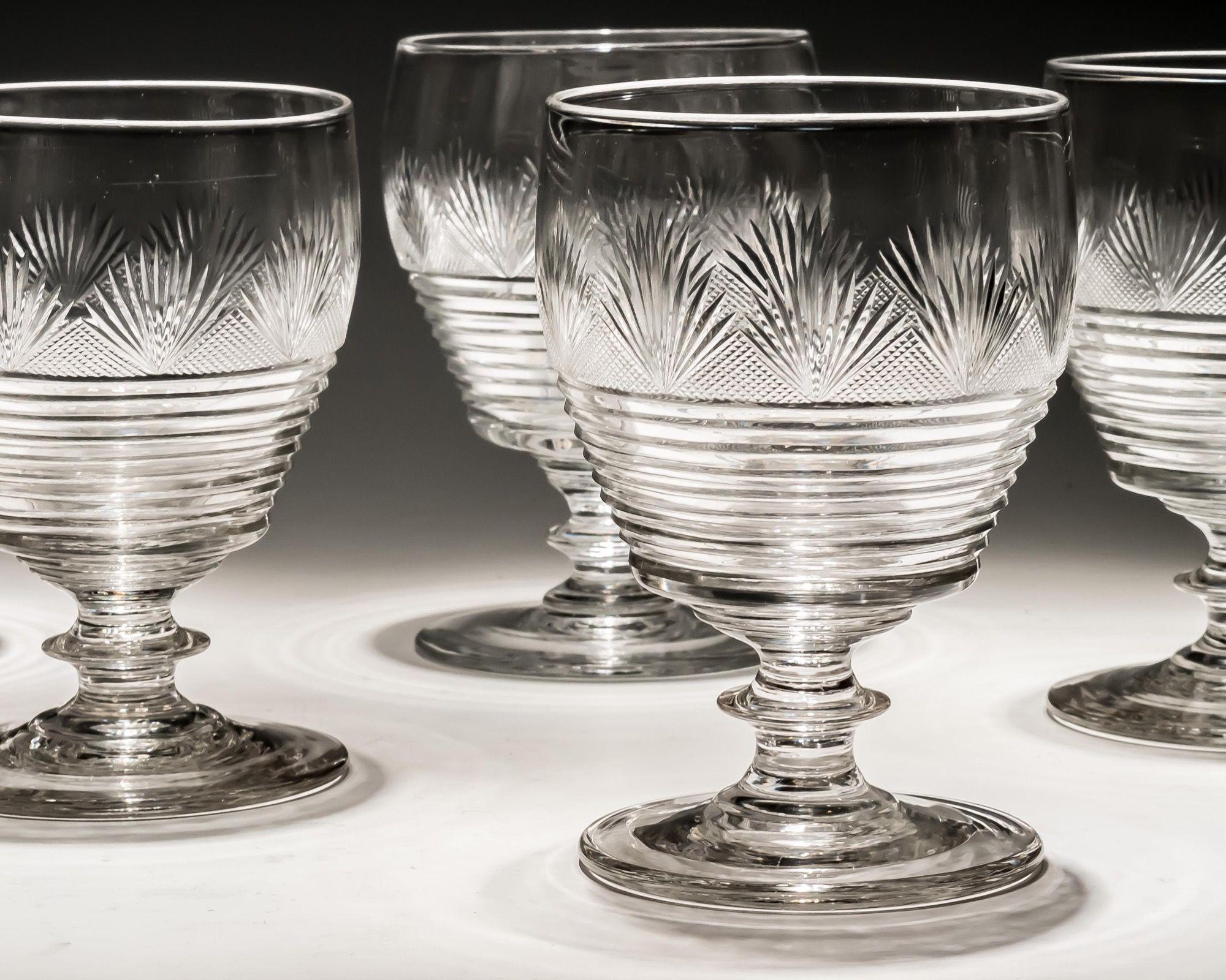 Set of Seven Irish Regency Goblets In Good Condition For Sale In Steyning, West sussex