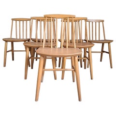 Set of Seven J77 Chairs, Denmark, 1960