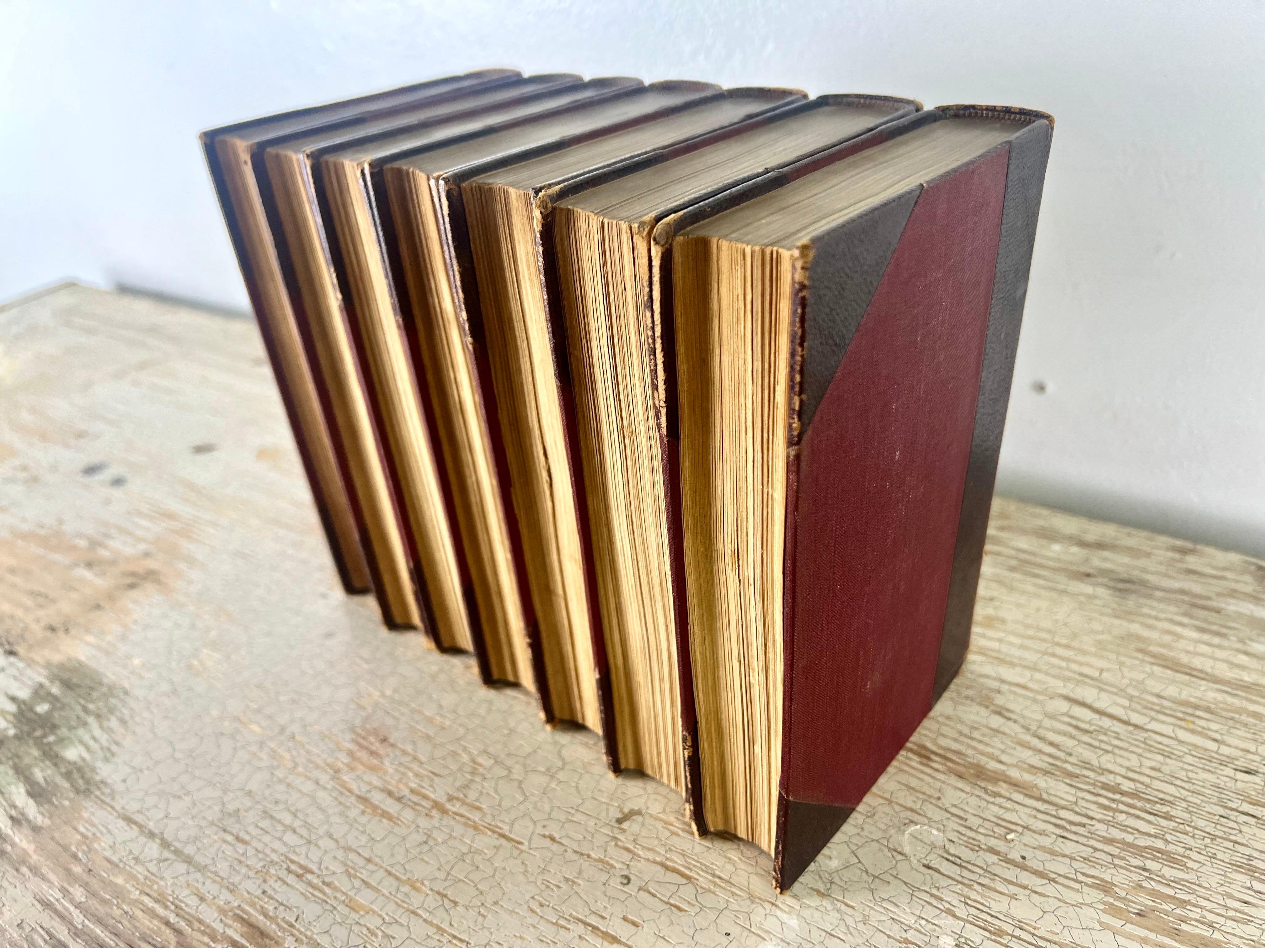 Set of Seven Leather Volumes of Daniel De Foe's Works For Sale 6