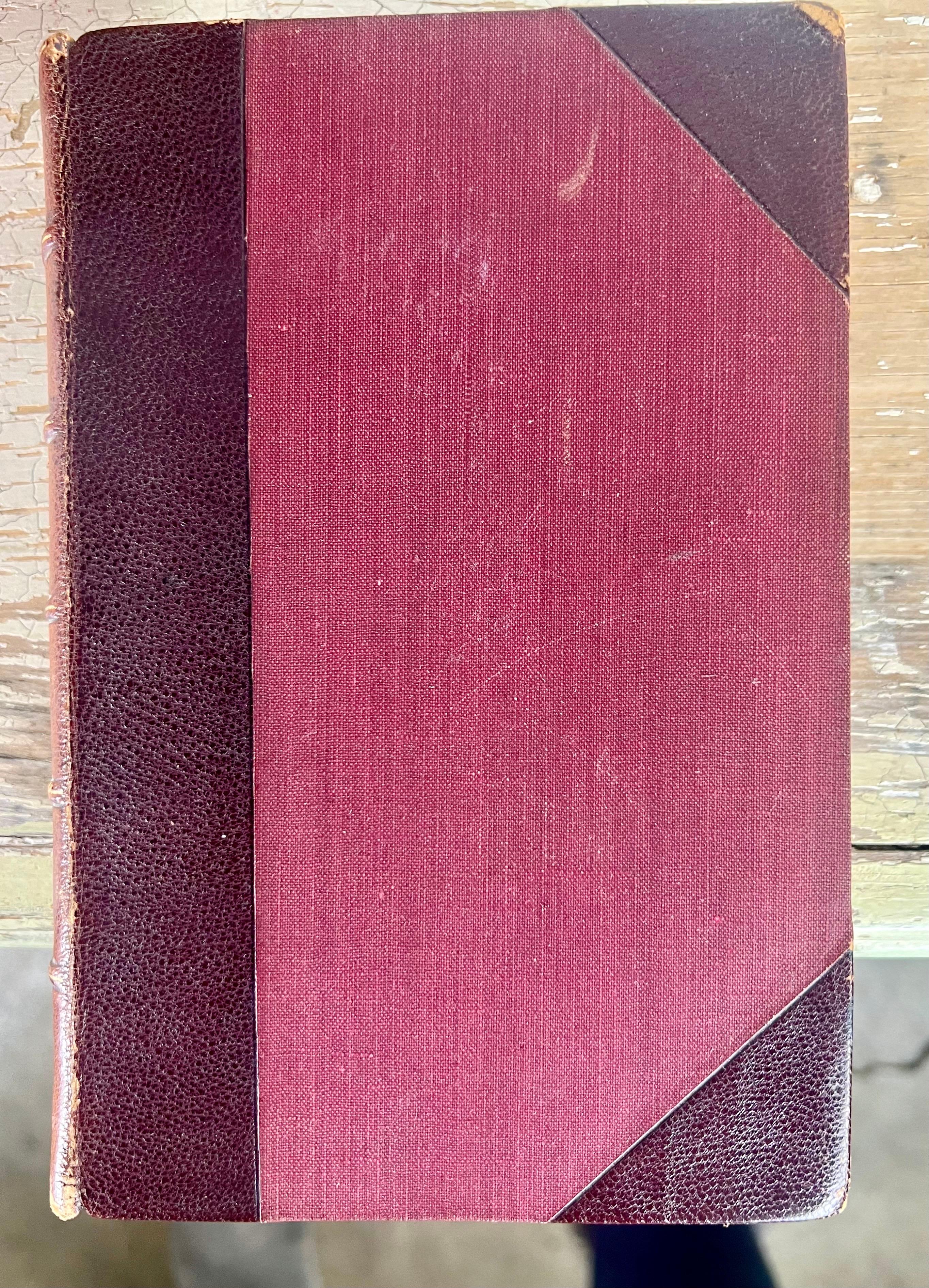 Set of Seven Leather Volumes of Daniel De Foe's Works In Good Condition For Sale In Los Angeles, CA