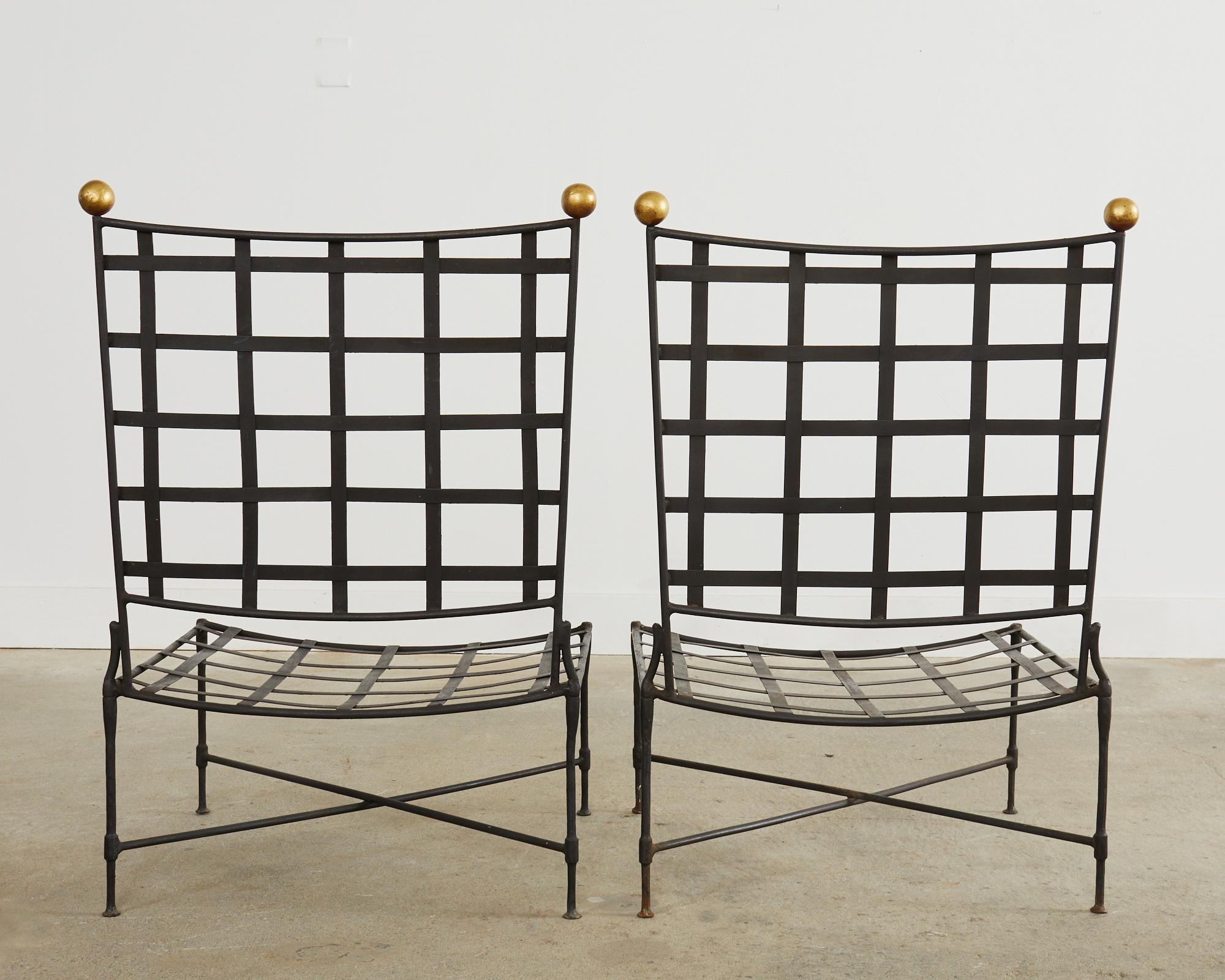 20th Century Set of Seven Mario Papperzini for Salterini Garden Lounge Chairs and Ottomans For Sale