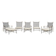 Ensemble de sept chaises longues et repose-pieds Mario Papperzini pour Salterini Garden