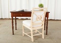 Set of Seven McGuire Blonde Rattan Target Dining Chairs