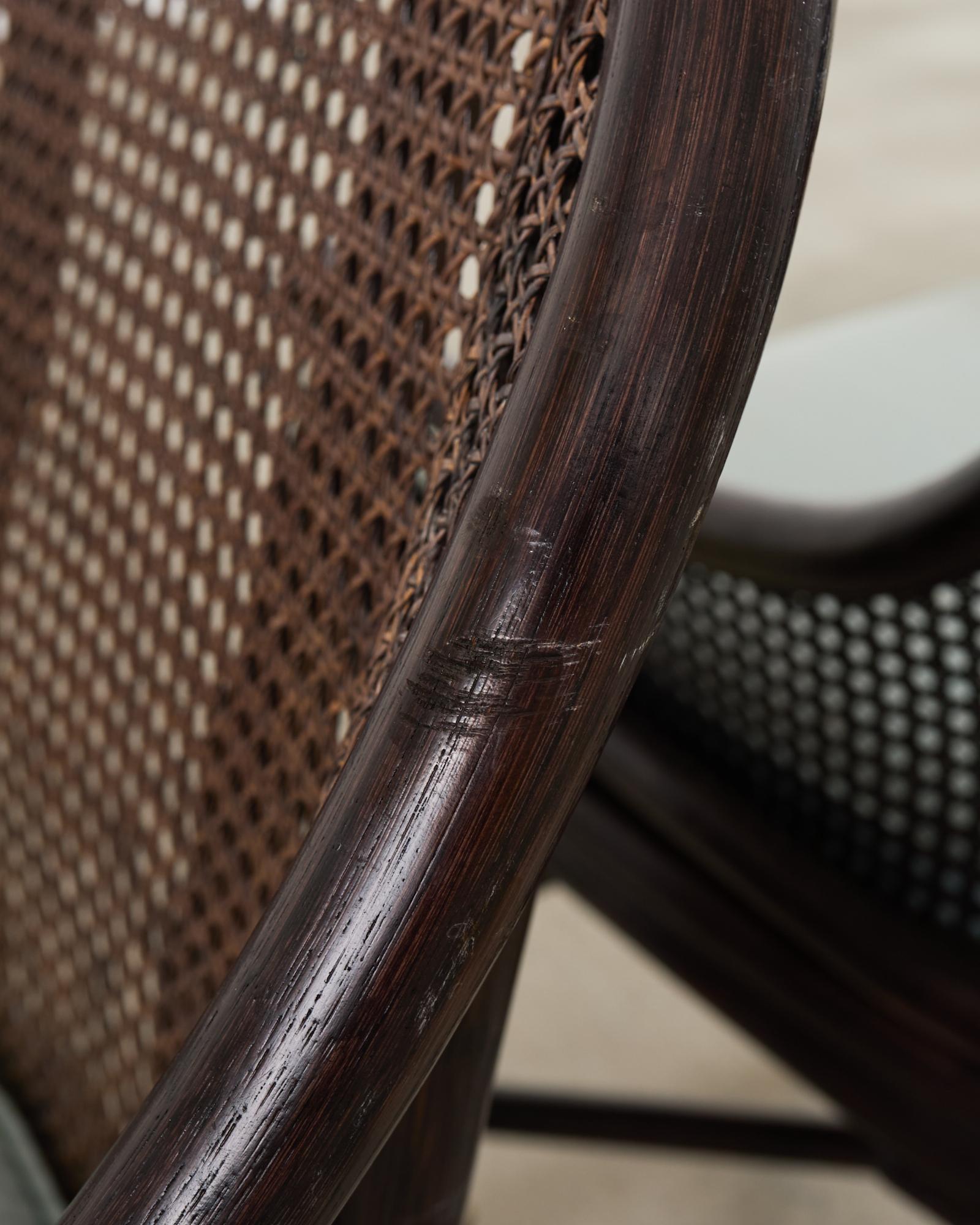 Satz von sieben McGuire Rattan Cane Beldens Esszimmerstühlen im Angebot 2