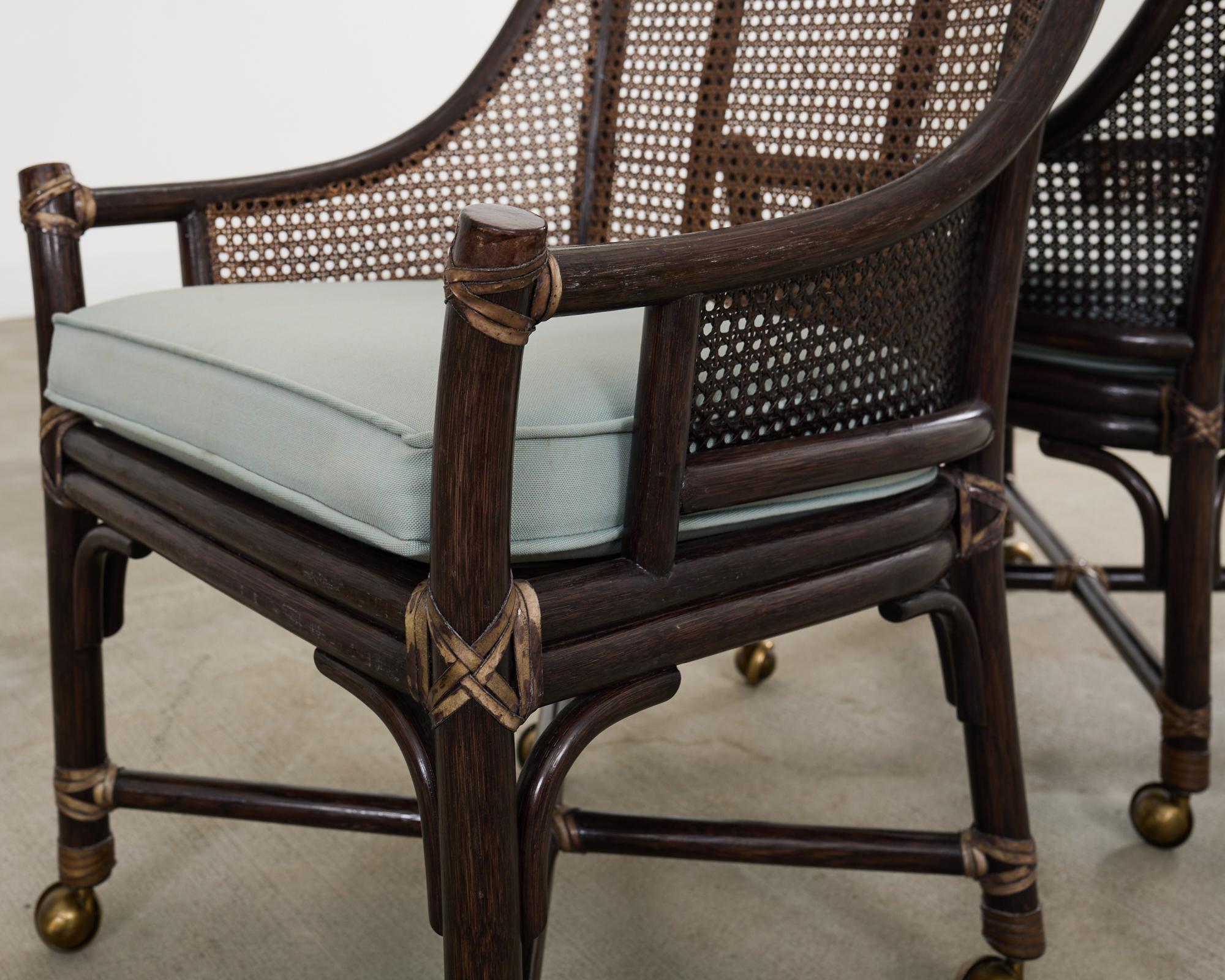 Satz von sieben McGuire Rattan Cane Beldens Esszimmerstühlen im Angebot 5