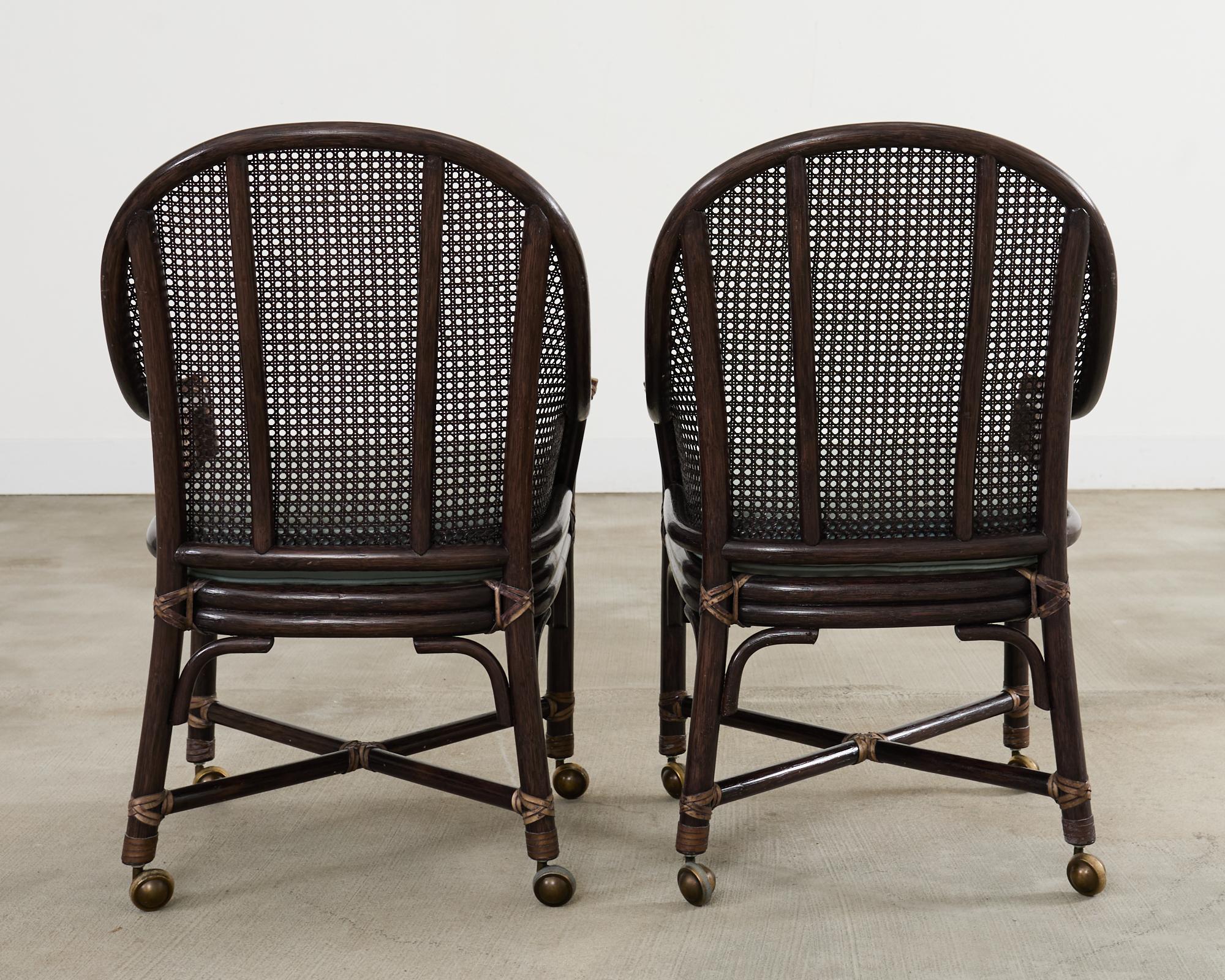 Satz von sieben McGuire Rattan Cane Beldens Esszimmerstühlen im Angebot 7
