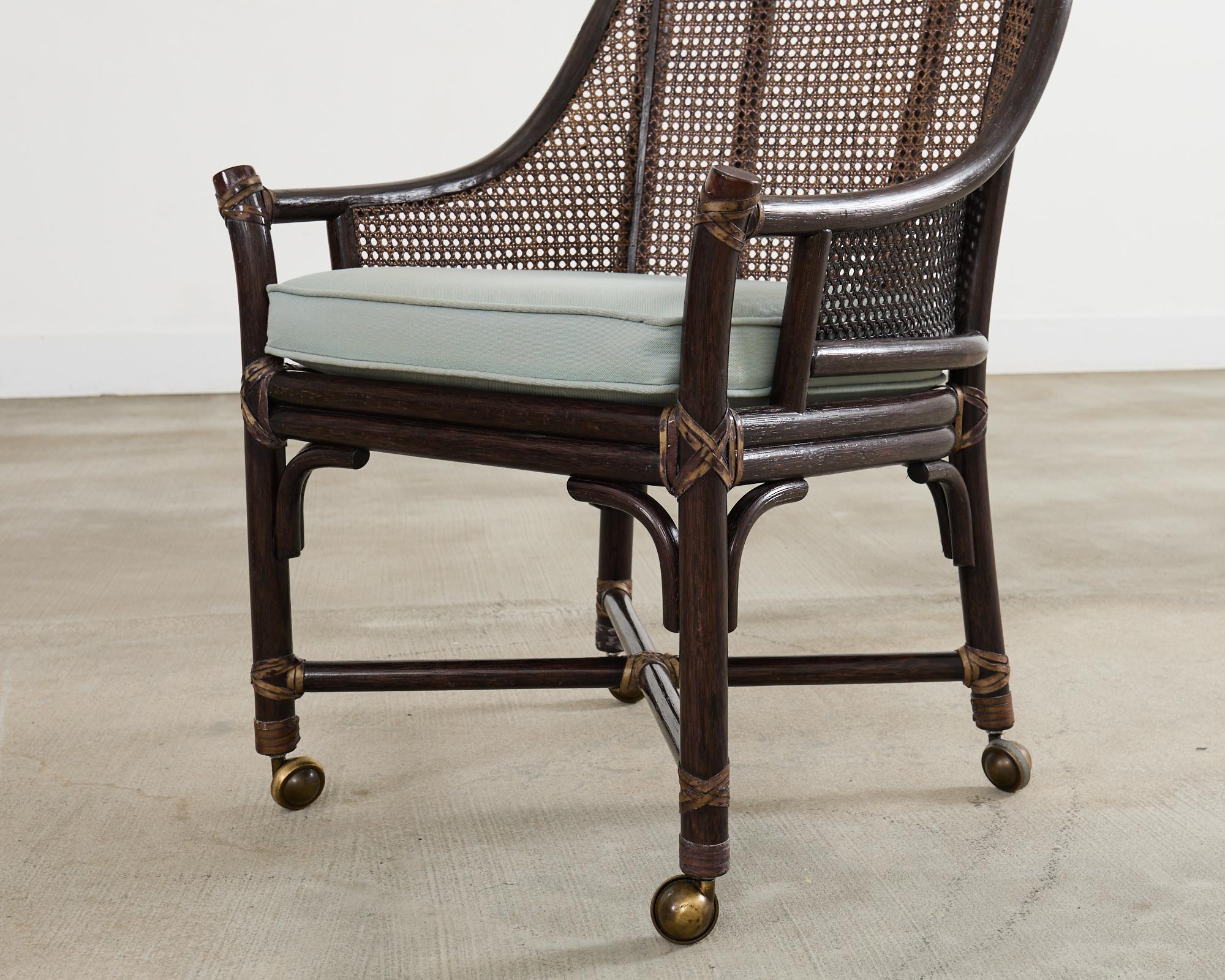 Satz von sieben McGuire Rattan Cane Beldens Esszimmerstühlen im Angebot 8