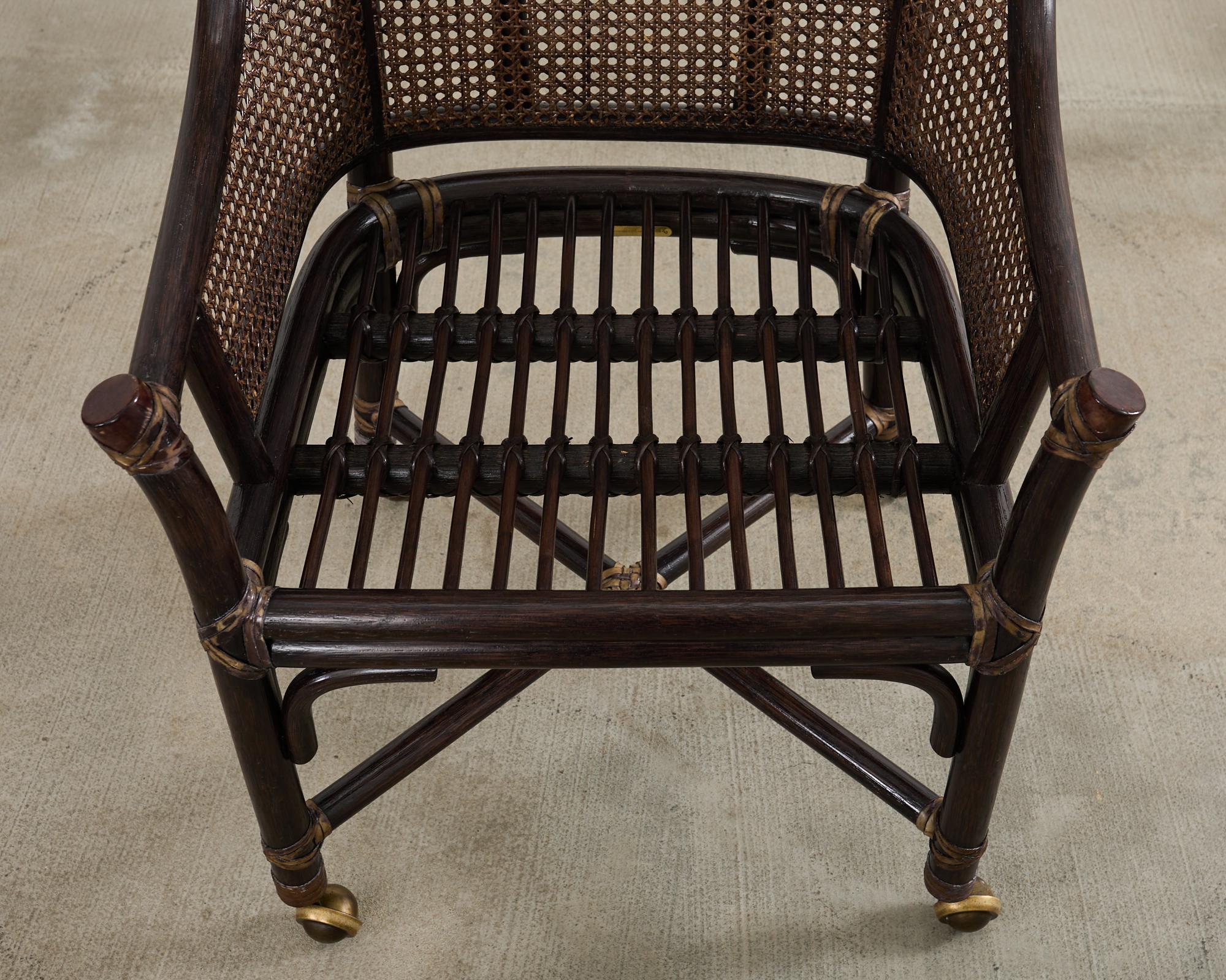 Satz von sieben McGuire Rattan Cane Beldens Esszimmerstühlen im Angebot 11