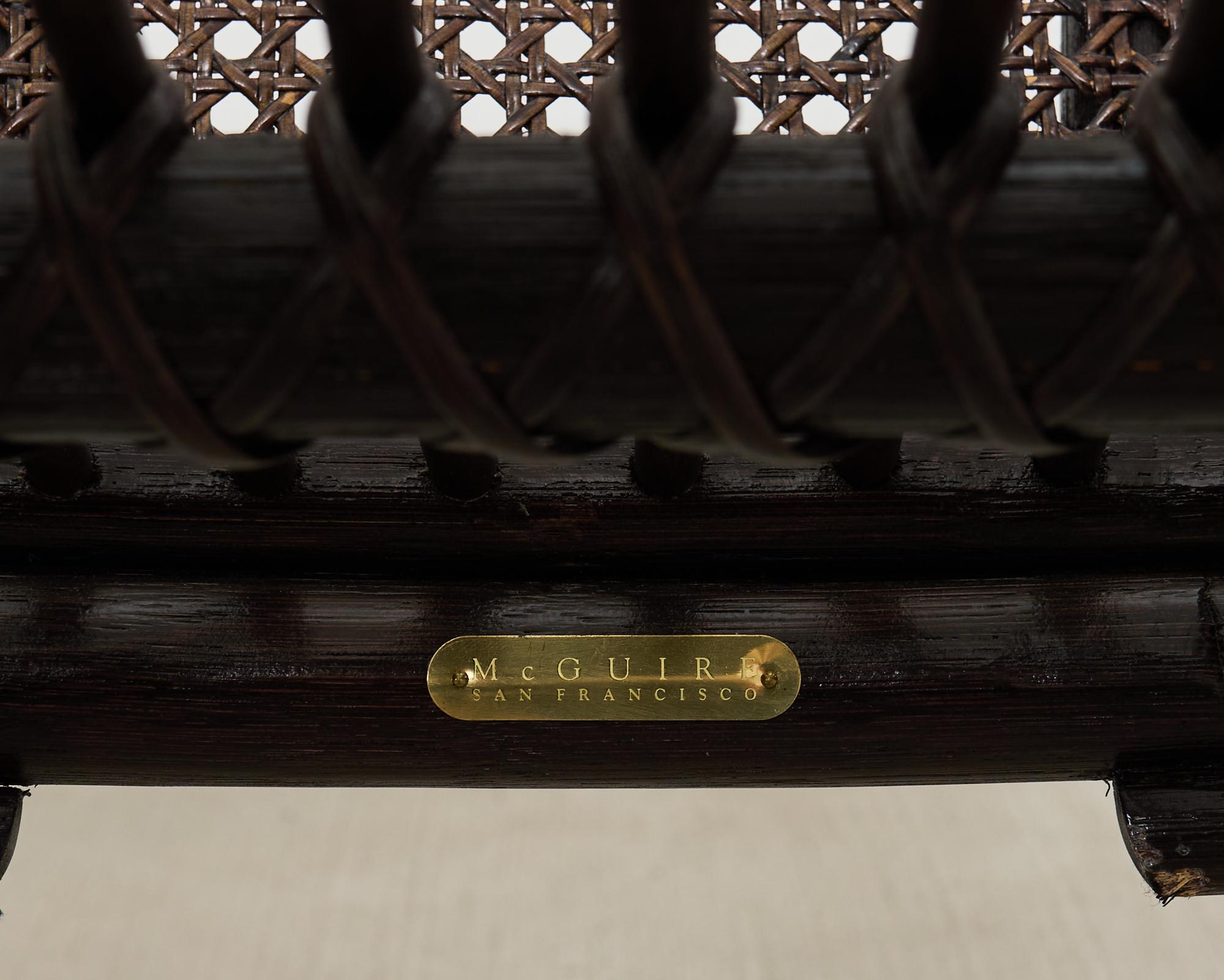 Satz von sieben McGuire Rattan Cane Beldens Esszimmerstühlen im Angebot 12