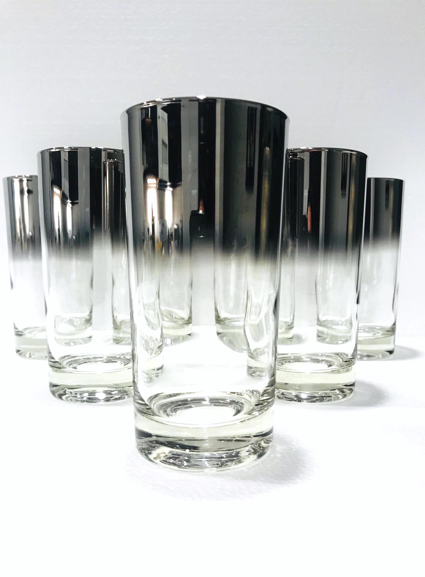 Set of Seven Mid-Century Modern Barware Glasses with Silver Overlay, 1960s 6