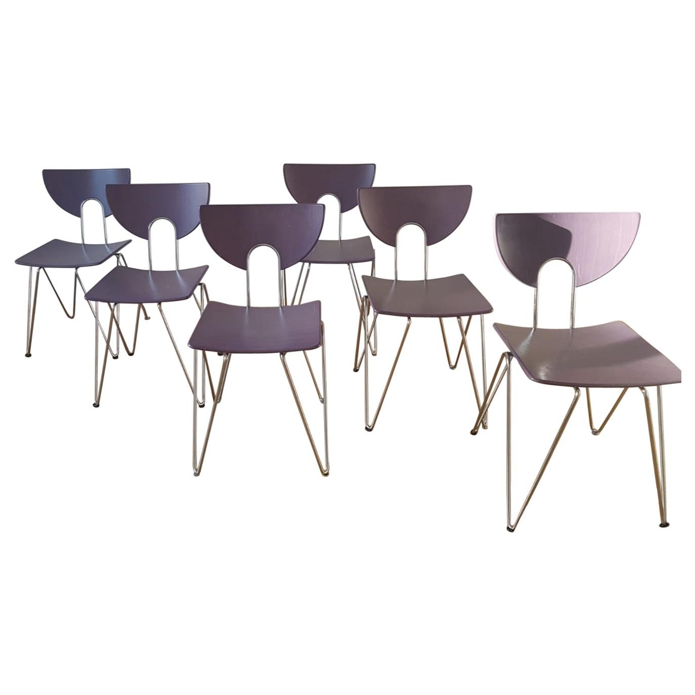 Set of Six Mikado 1800 Chairs designed by Walter Leeman for Kusch+Co, 1970s For Sale