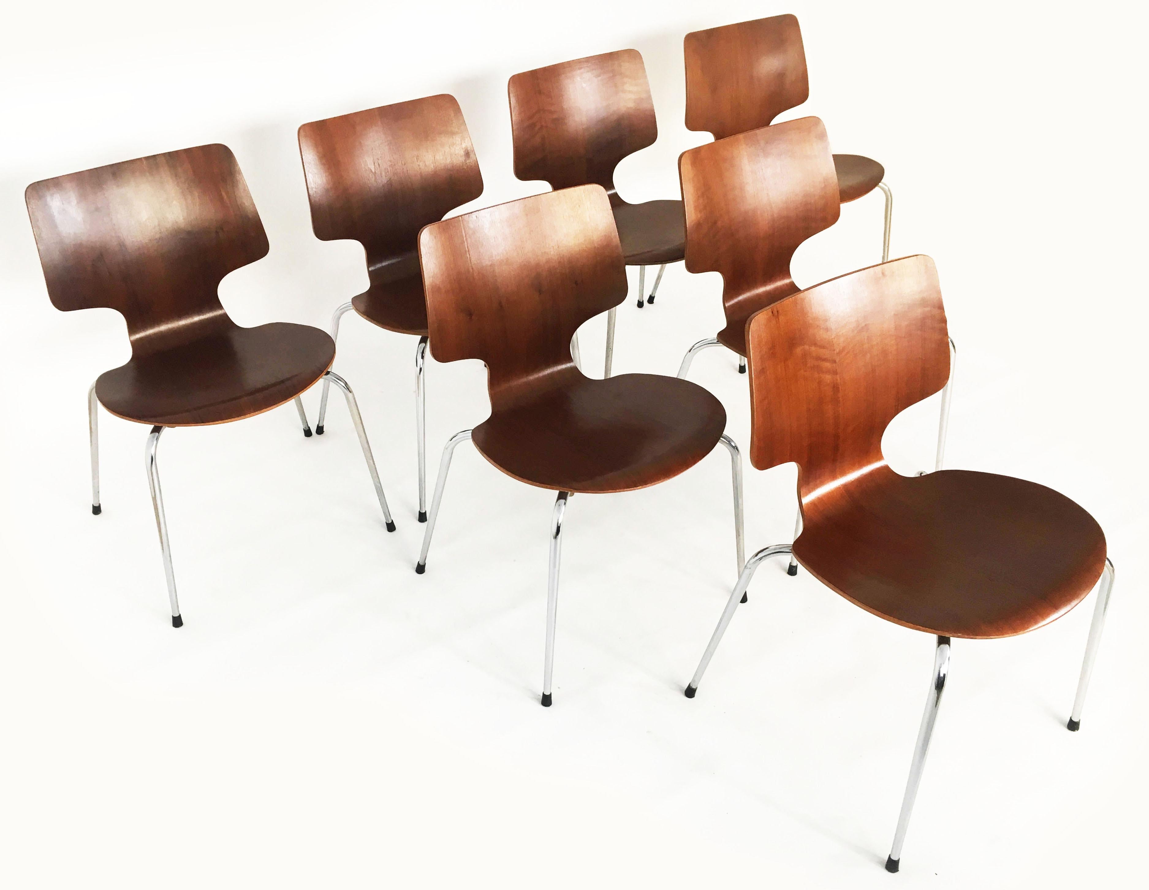 Danish Modern Teak Dining Chairs, Set of Seven, Denmark 1960s For Sale 2