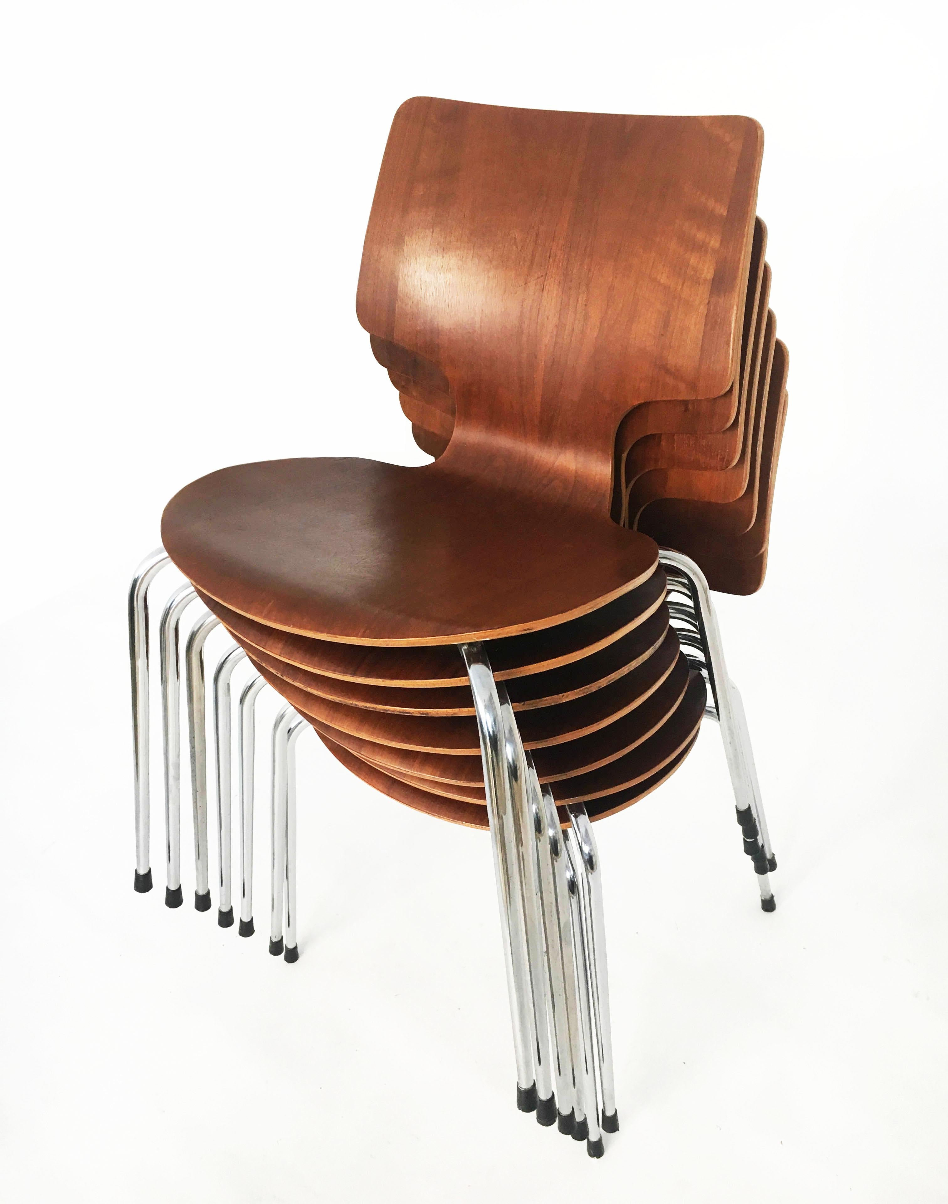 Danish Modern Teak Dining Chairs, Set of Seven, Denmark 1960s For Sale 3