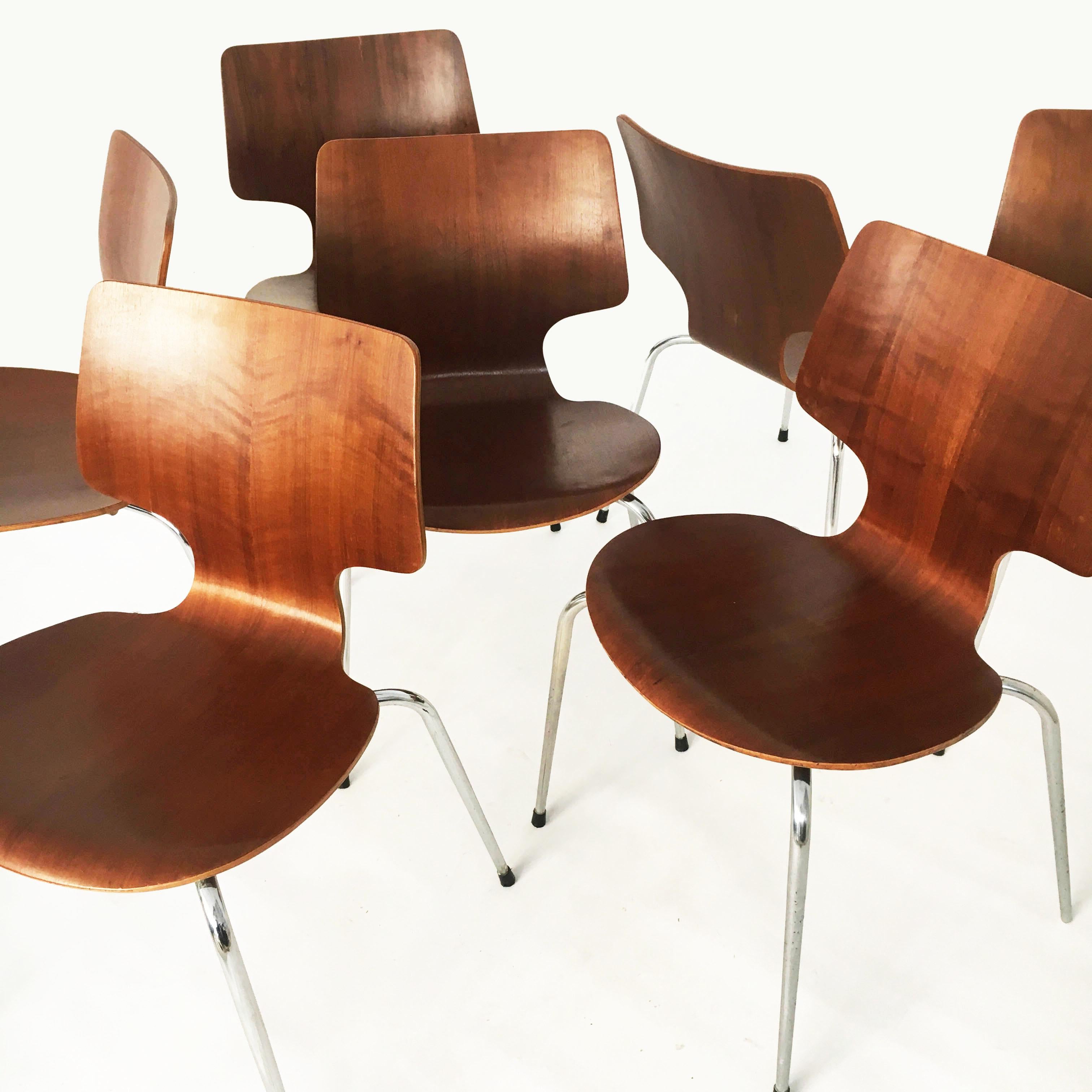 Danish Modern Teak Dining Chairs, Set of Seven, Denmark 1960s For Sale 5