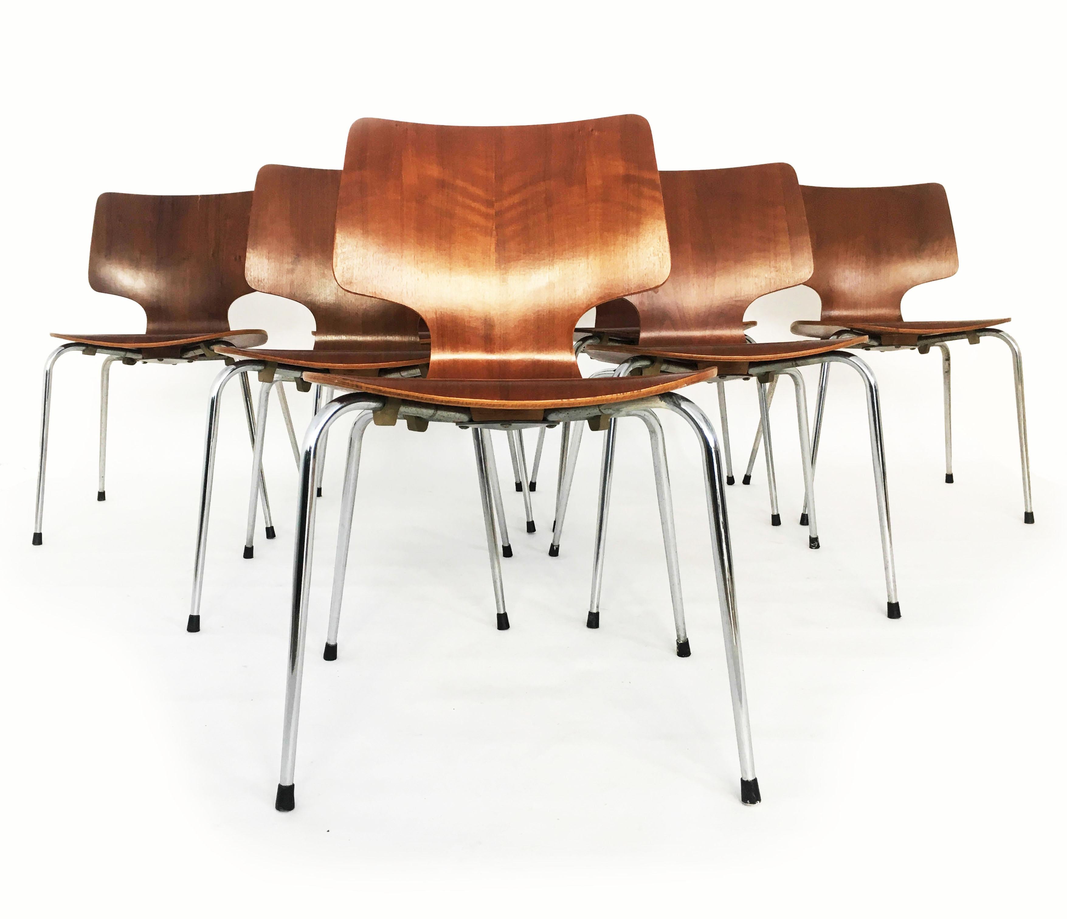 Mid-20th Century Danish Modern Teak Dining Chairs, Set of Seven, Denmark 1960s For Sale