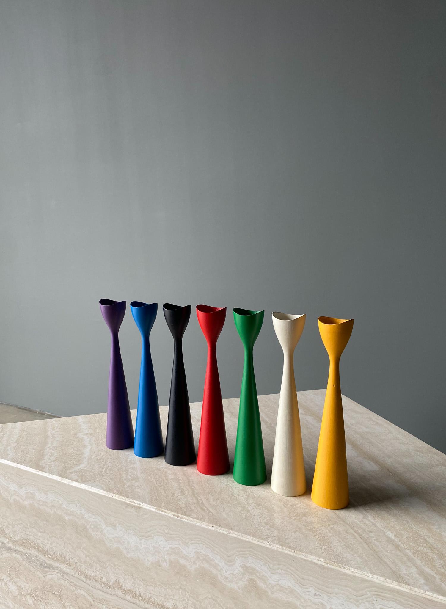 Set of Seven Multicolored Candlesticks by Brdr Bonfils of Denmark, 1960s 1