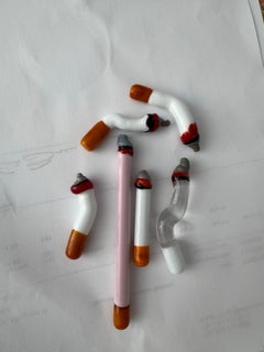 Set of Seven Murano Glass Cigarettes