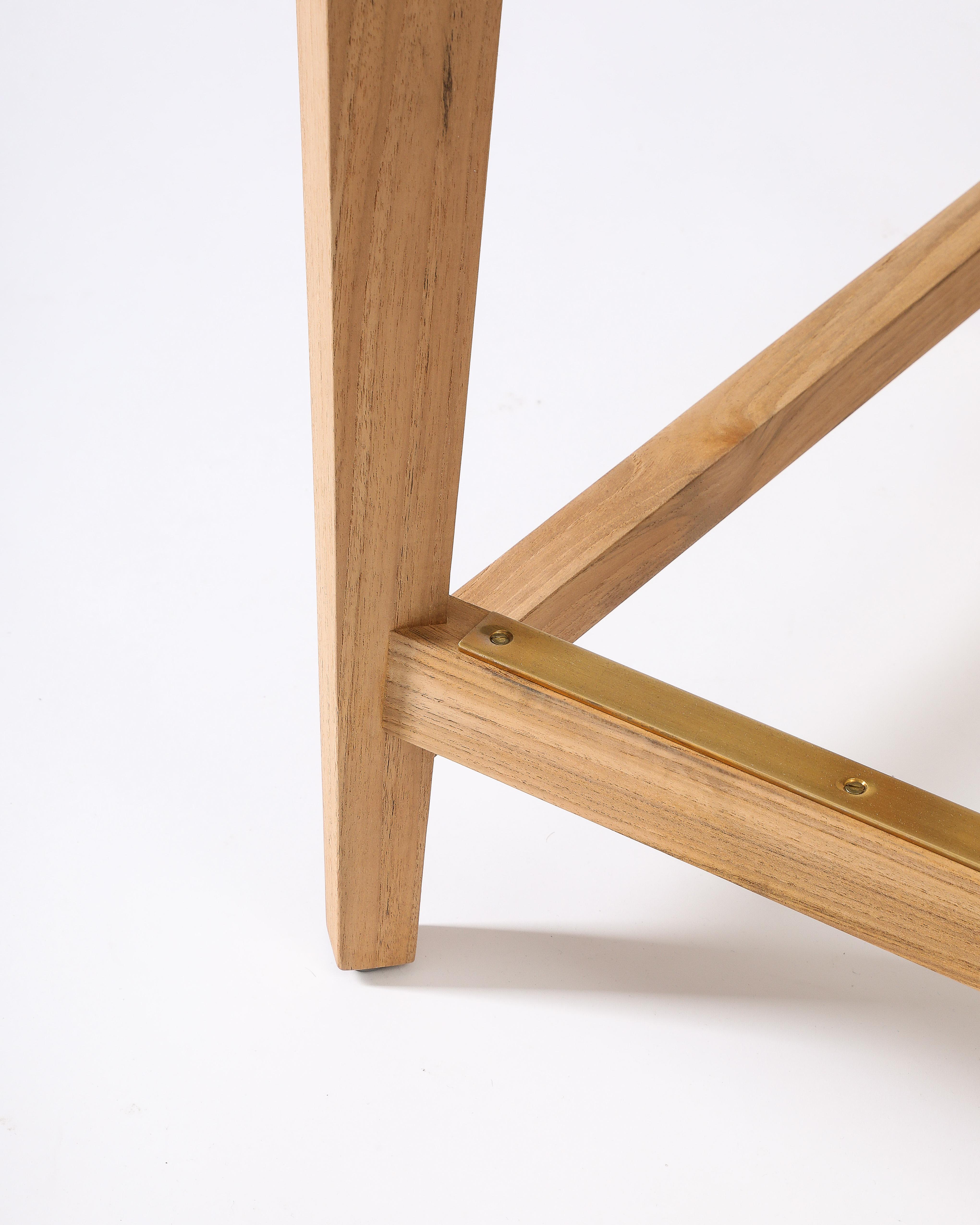 Set di sette sgabelli da bar per esterni in teak di Sutherland, Stati Uniti in vendita 13