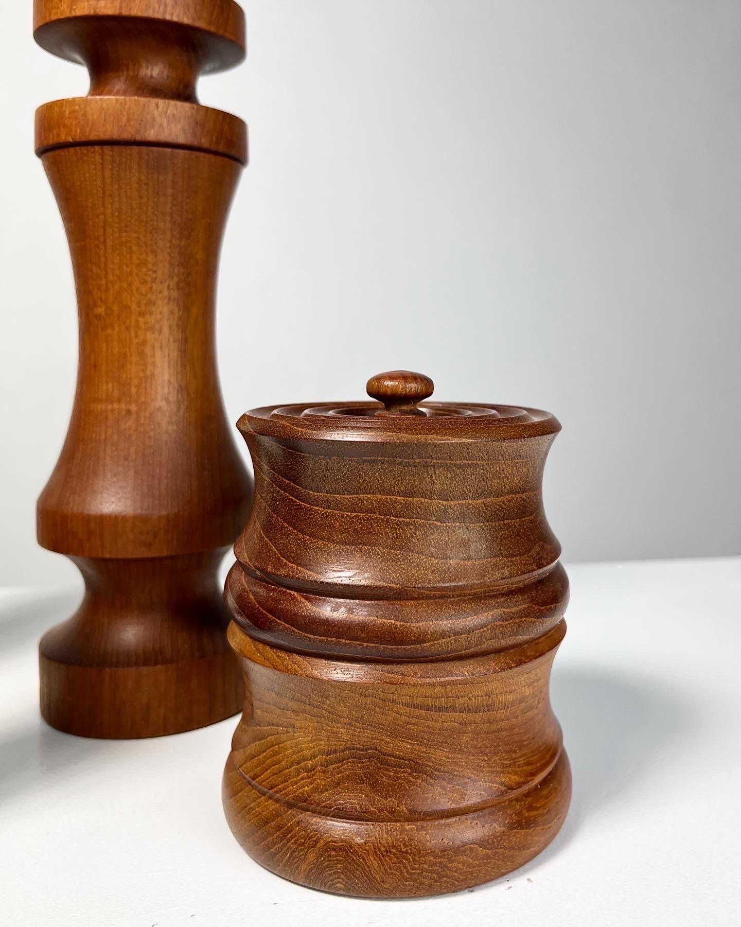 Set of Seven Pepper Mills & Salt Shaker Rosewood Teak Quistgaard Lonborg SAAP 2