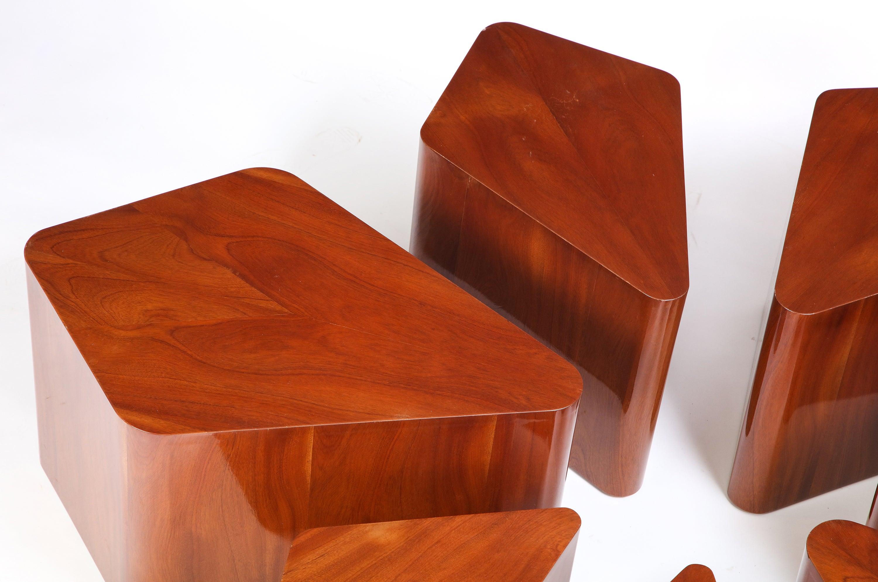 Set of Seven Petal-Form Side Tables, Designed by Juan Montoya, Modern 6