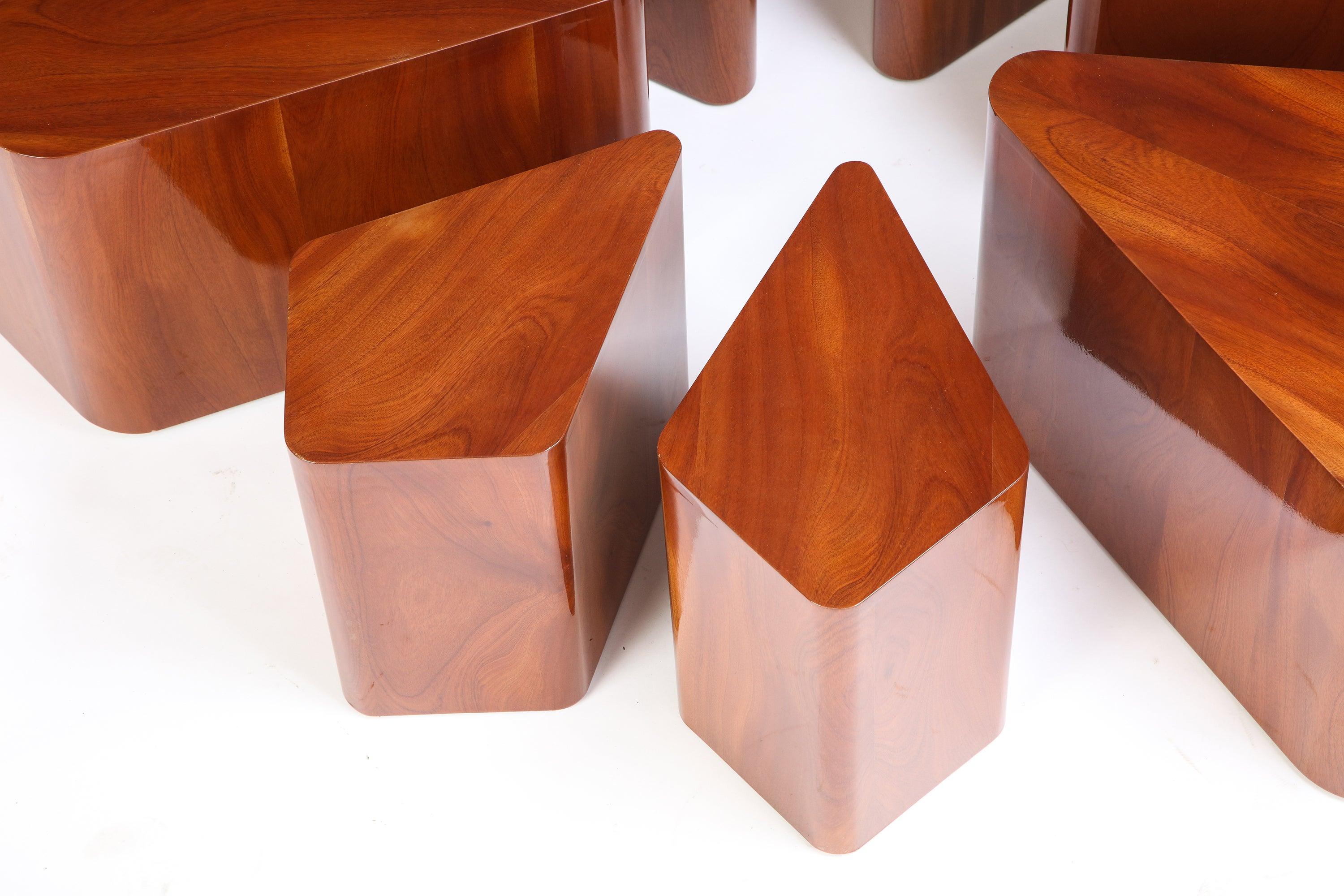 Set of Seven Petal-Form Side Tables, Designed by Juan Montoya, Modern 7